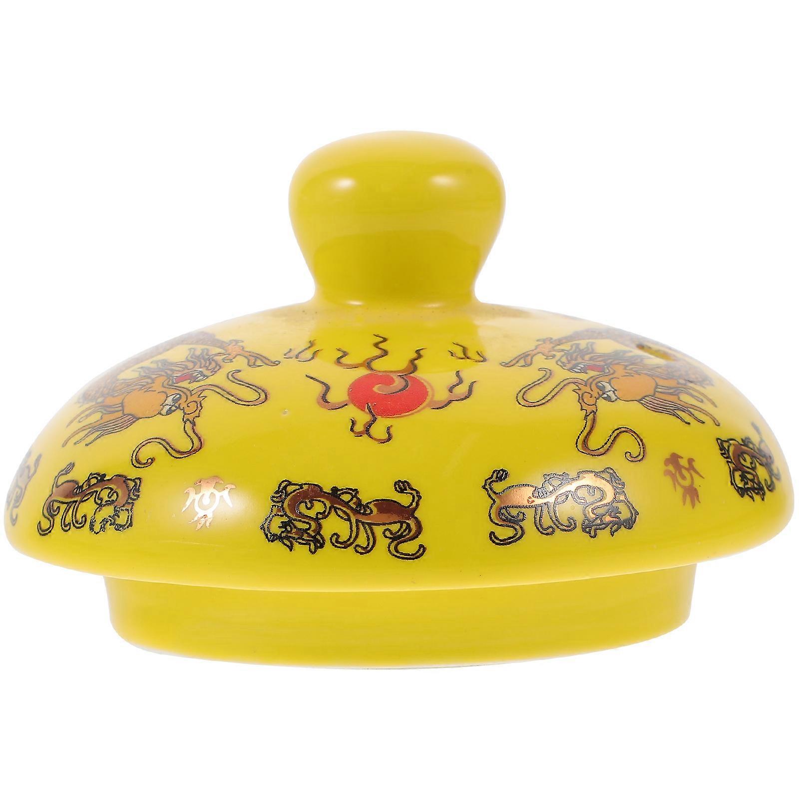 Replacement Lid For Tea Kettle Daily Use Yellow Ceramic Keeps Dust Out 1Set