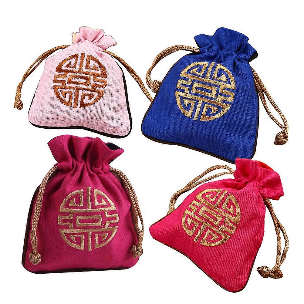 Drawstring Linen Bag Storage Bag for Favors 8Pcs Small Bundle Pouches