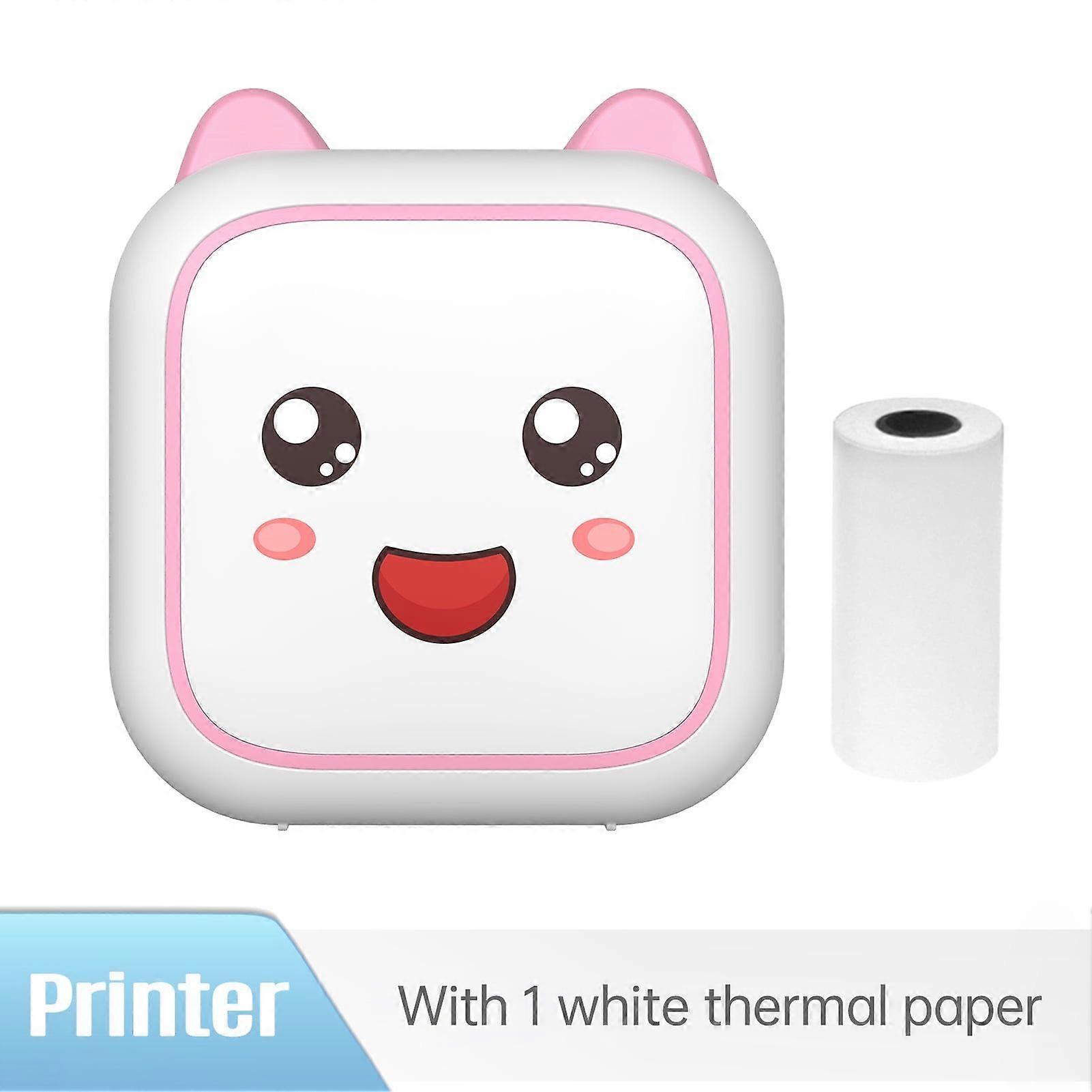 Portable Thermal Label Printer with 1 x 57 mm Printed Sticker Pink