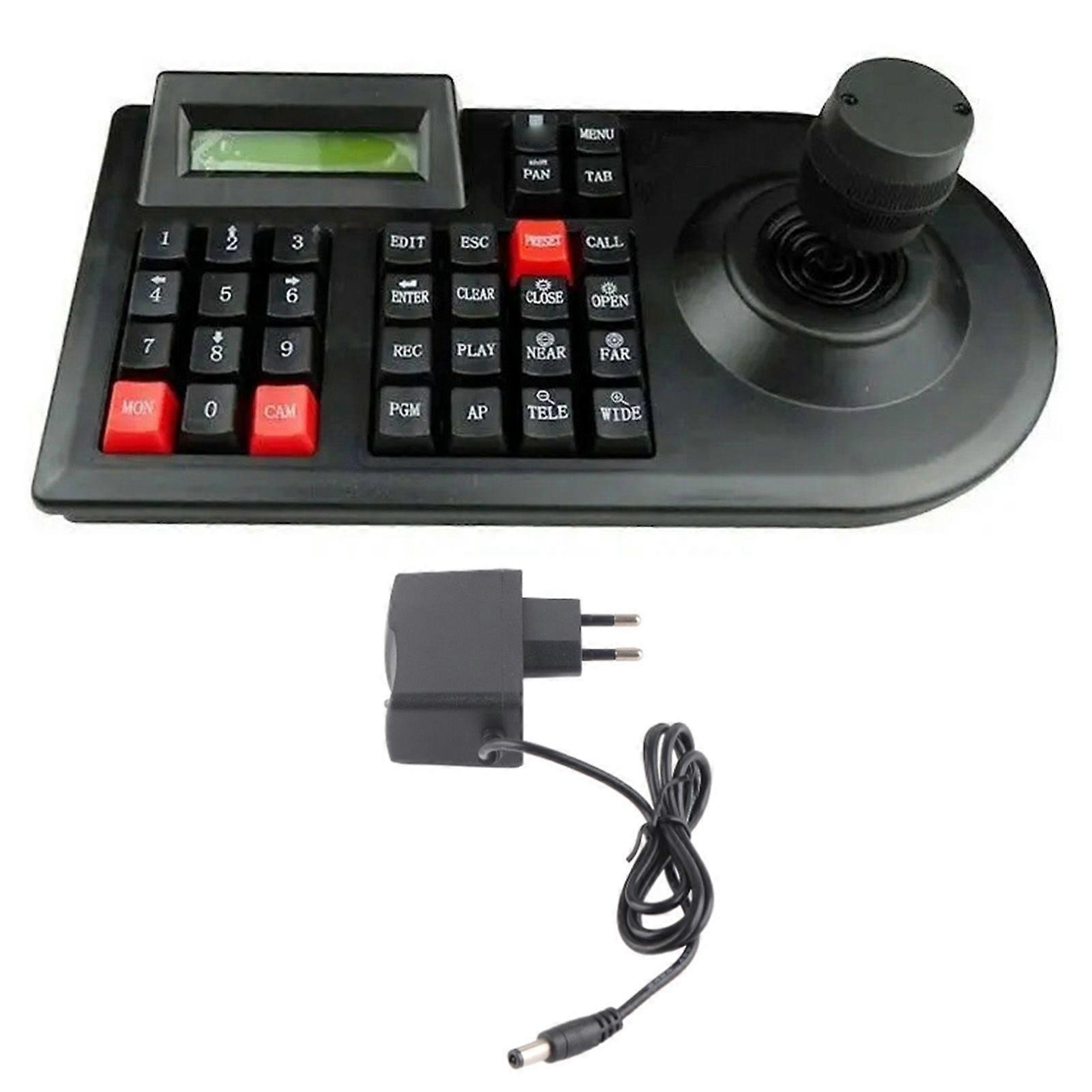 PTZ Camera Keyboard 3D Vehicle Speed Dome Controller LCD Display Low Power Consumption 100240V EU Plug
