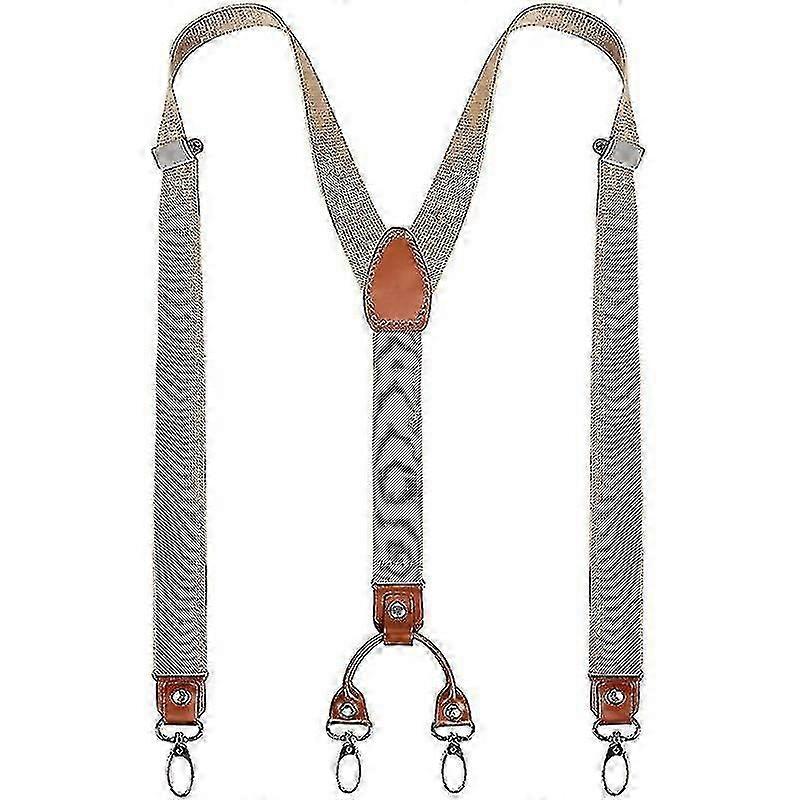 Suspensórios largos e resistentes em formato de Y para homens com 4 clipes de metal e tiras elásticas ajustáveis