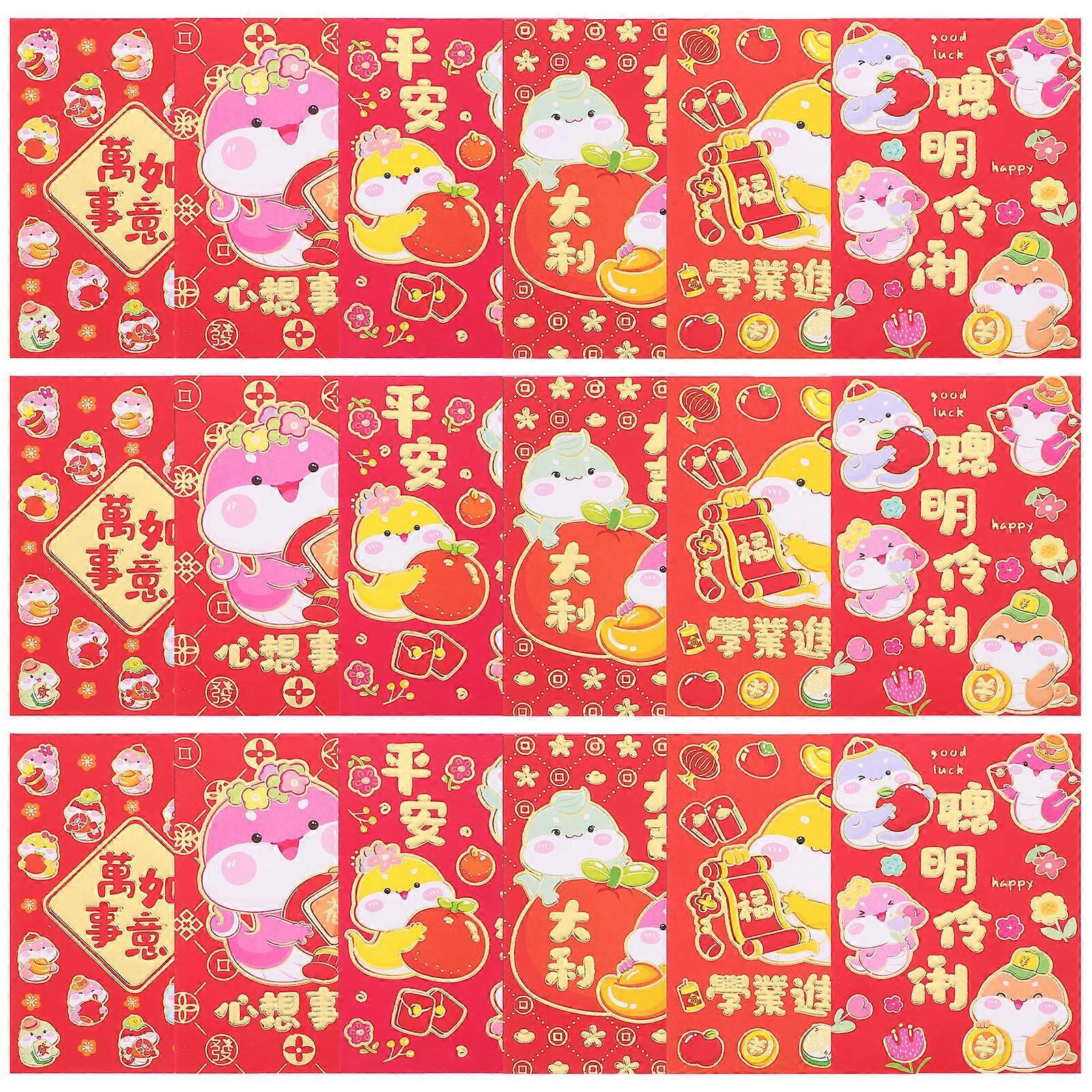 Lucky Money Envelopes 180 Pcs Chinese Red Envelopes Rectangular People Celebrating Chinese New Year