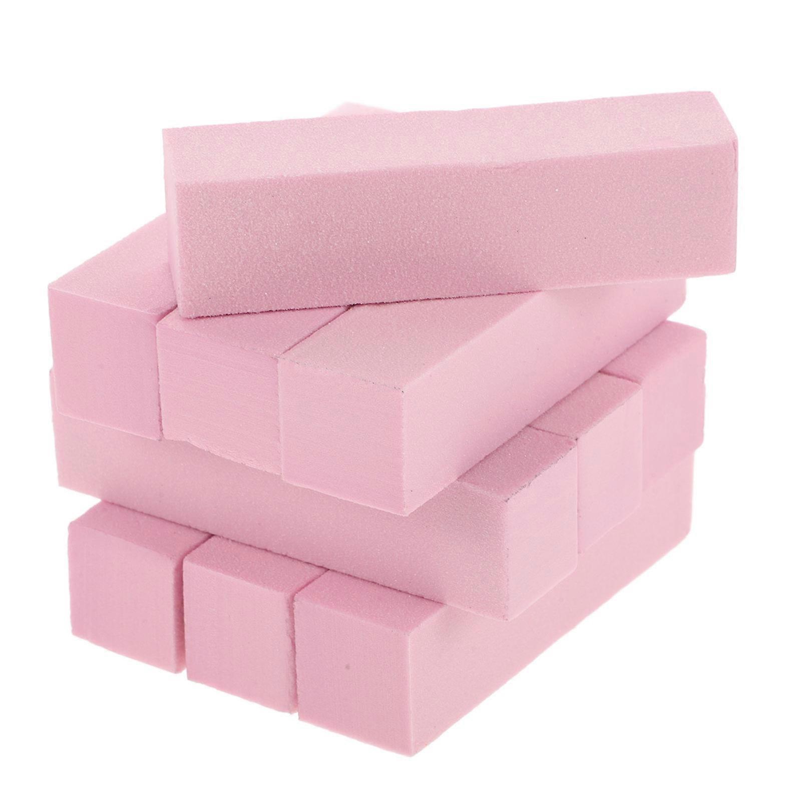Nail Sanding Sponge Four Sided Nail Buffer File for Filing 20Pcs Pink