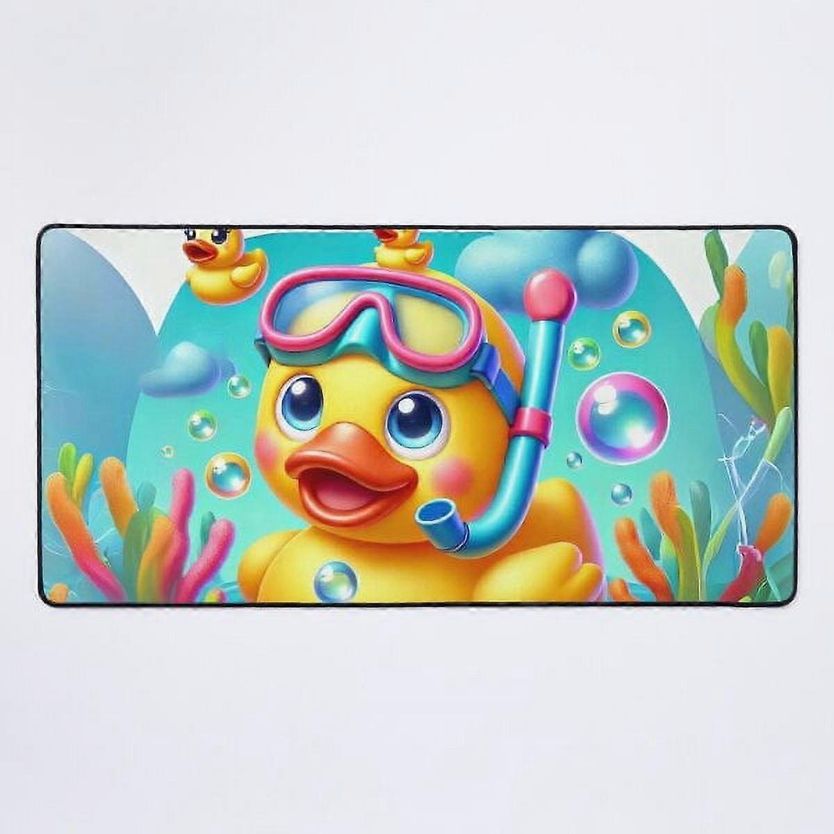 Un nouveau sous-main d'aventure de plongée avec tuba et de canard