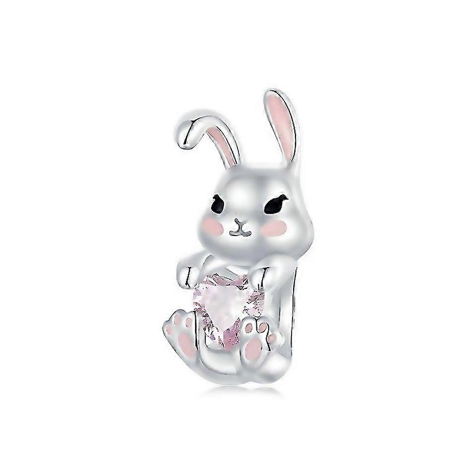 For S925 Sterling Easter Cute Bunny Diy Beads Bsc998 Silver