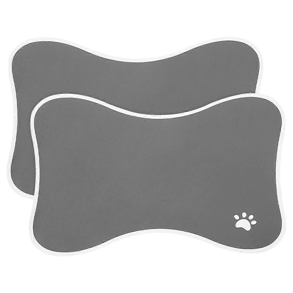 Bone Shaped Pet Feeding Mat for Dog Food Use 2Pcs Non Slip Cat Bowl Mat