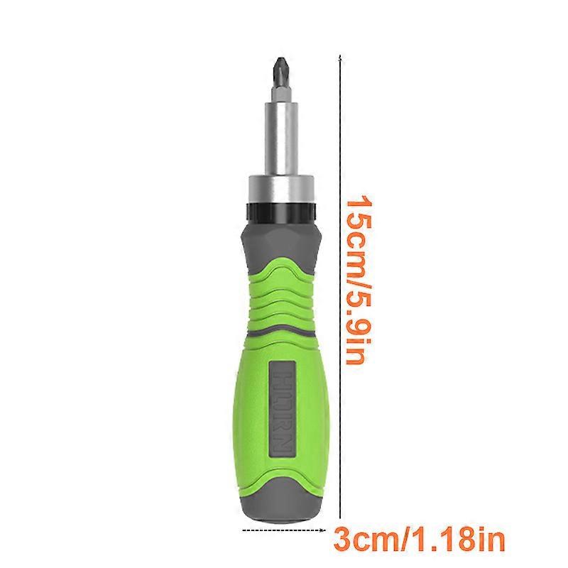 10-in-1 Hippo Ratchet Screwdriver Set, Dual-Ended Hex/Phillips Bits, Mini Hand Tool for Precision Repair