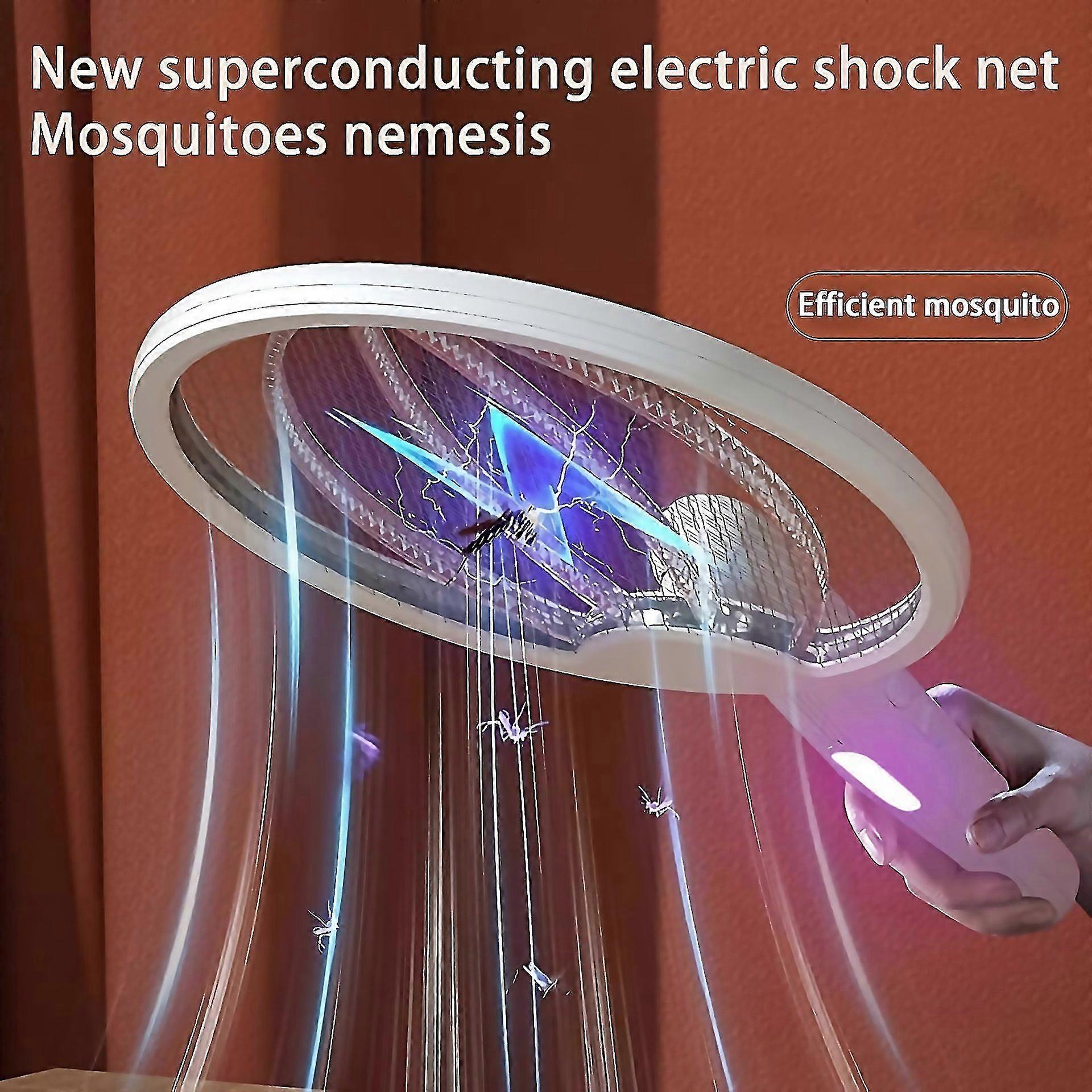 For 1pc Electric Fly Swatter 4in1 Bug Zapper Racket Fly Killer Mosquito Trap Light Usb Rechargeable