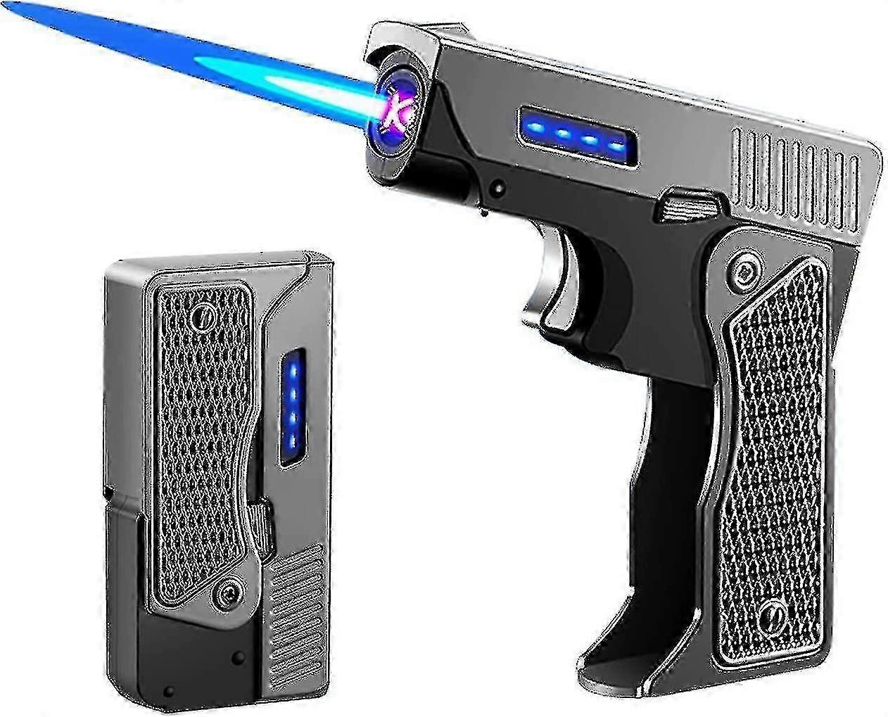 25-26 2 In 1 Lighter, Foldable Dual Arc Lighter And Butane Refillable Jet Flame Windproof, Electric Usb Rechargeable, Cool Folding Lighter G