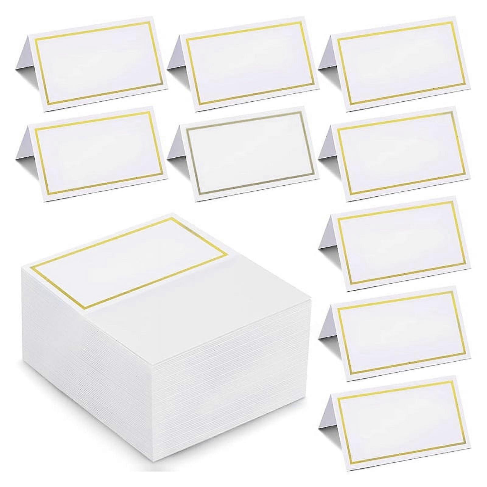 150Pcs Place Cards with Foil Border Table Tent Cards Texture Seating Card Blank Escort Name Place Card for Table Setting
