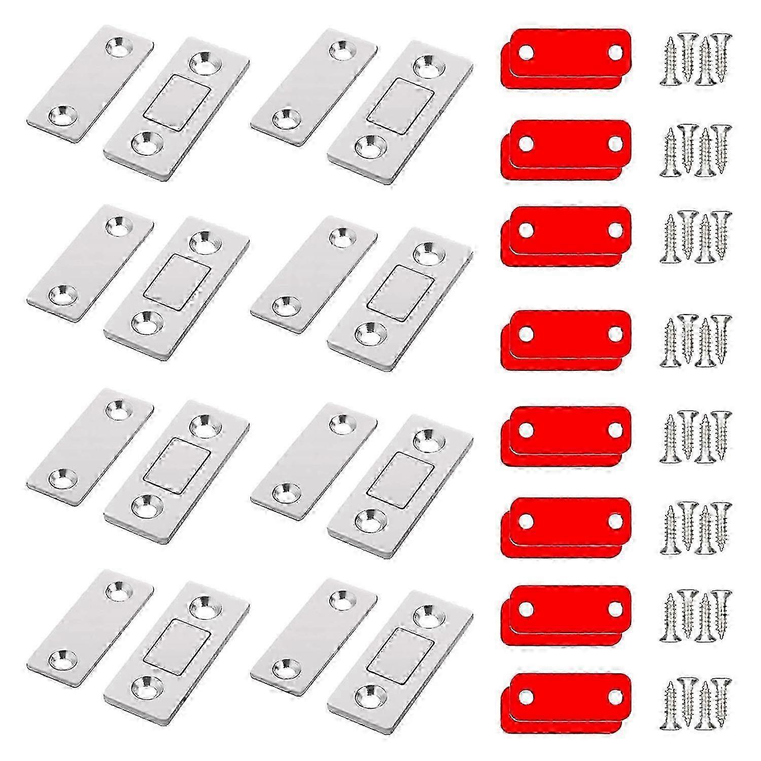 Magnetic Catch, Ultra Thin Door Magnets, Pack of 8, Self-Adhesive Magnetic Clasps