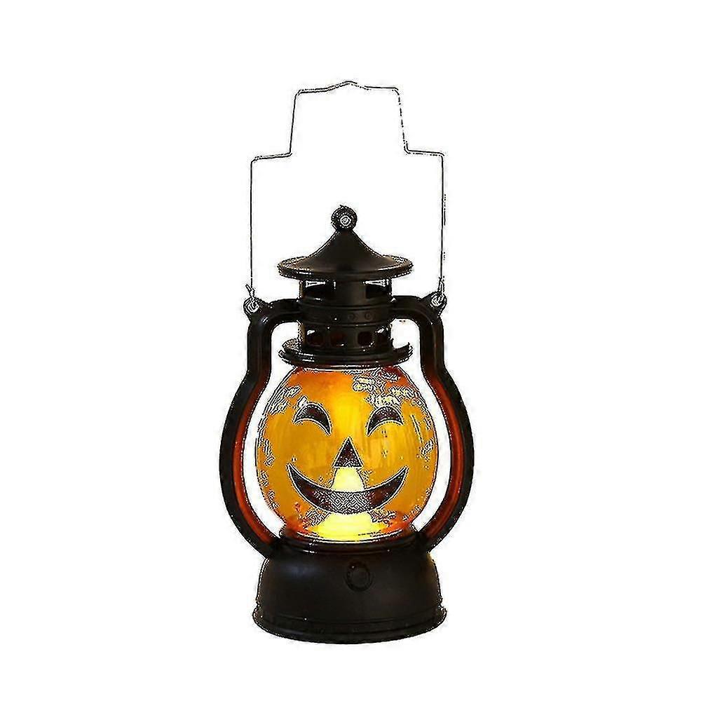 Portable Pumpkin Light With Led, Flame Outdoor Chandelier For Halloween And Christmas Lantern Decora