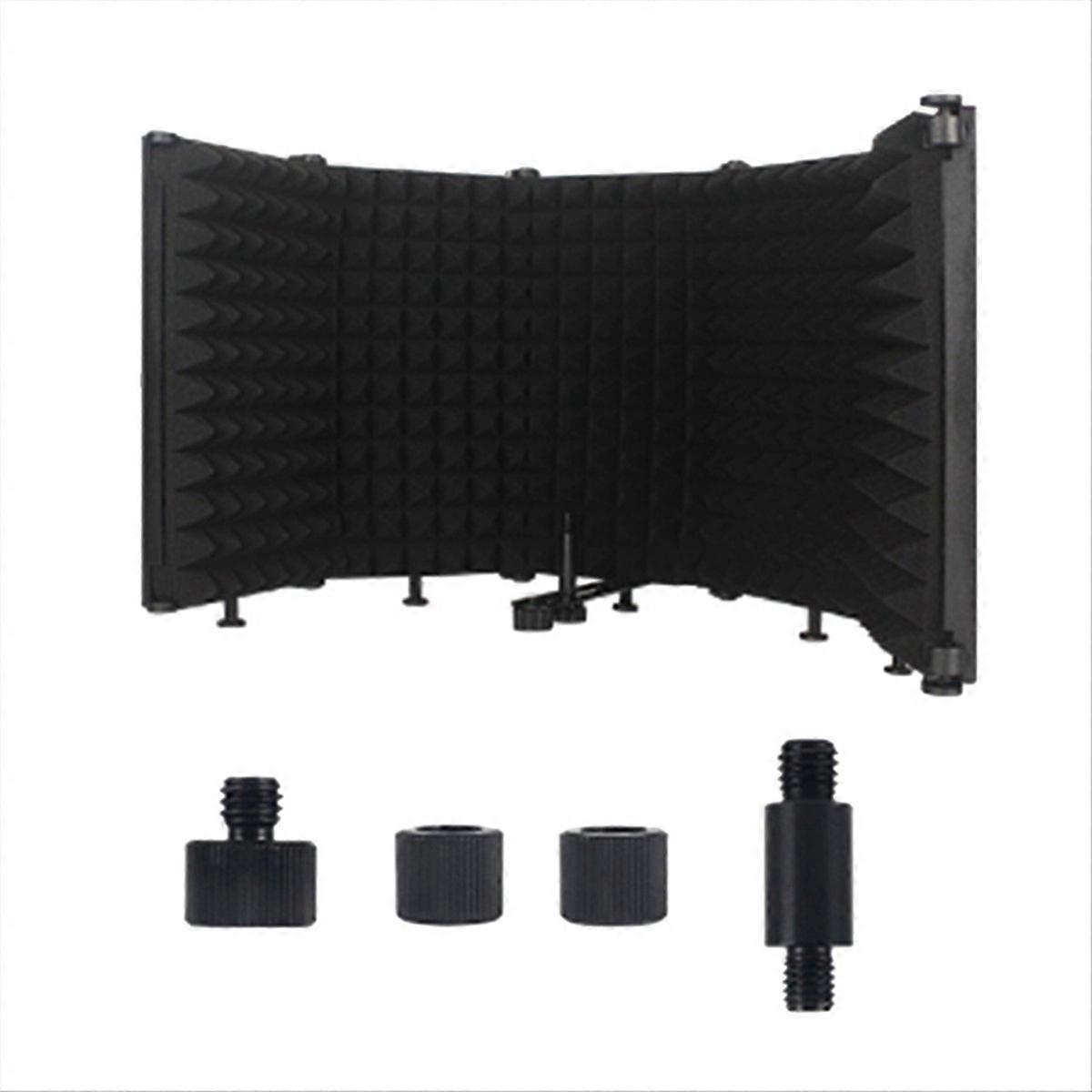 5 Panel Microphone Isolation Shield Mic Sponge Soundproof Shield