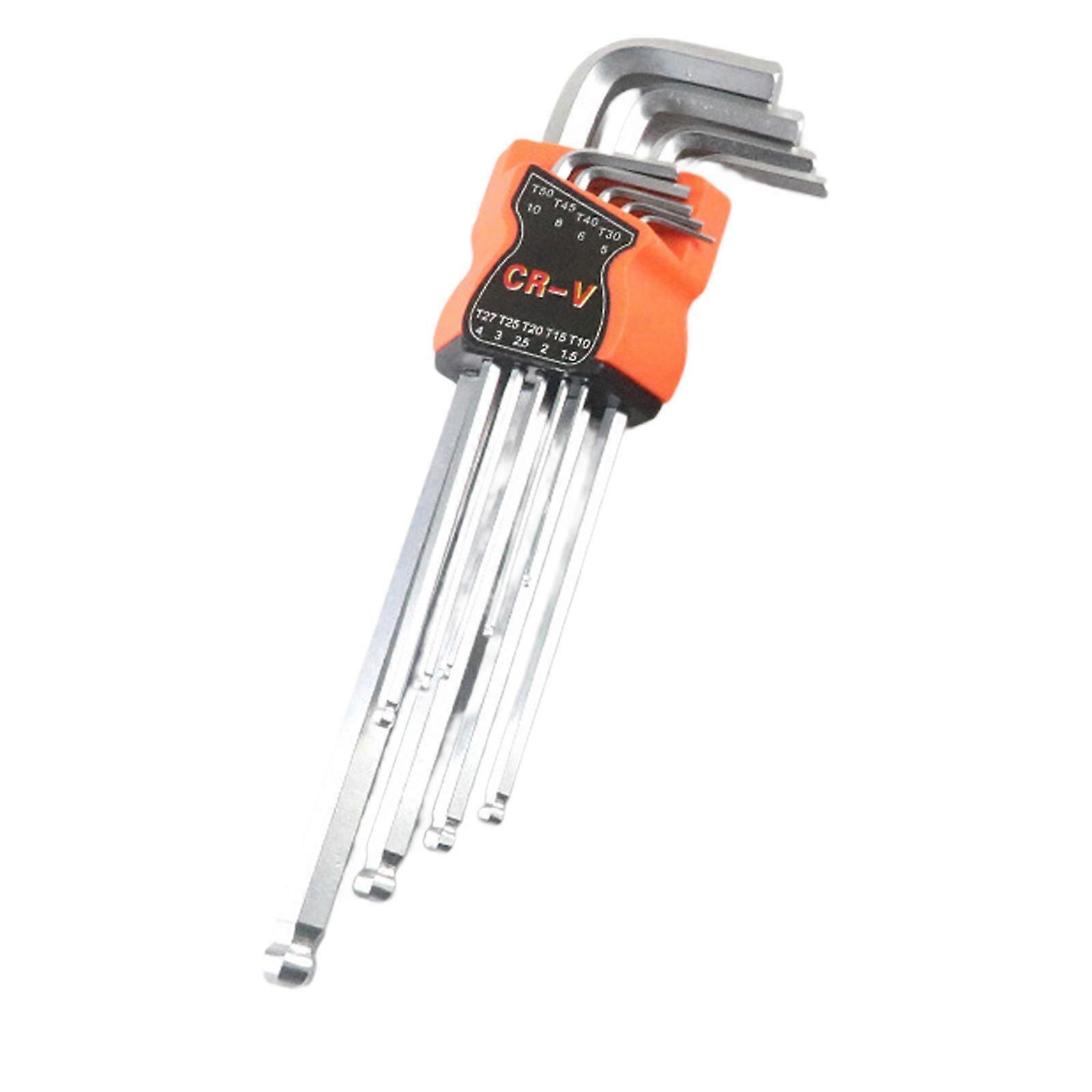 9 Piece L Type Wrench Set Steel Hex Key Tool L Type Wrench For Automotive Repair And DIY Maintenance Multicolor