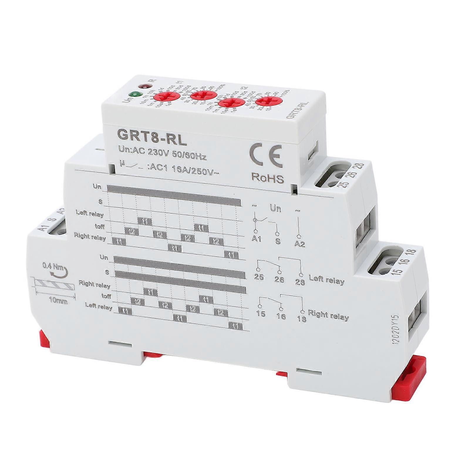 Time Relay Double Delay Alternating Cycle Timer Adjustable Flame Retardant LED Indicator AC230V