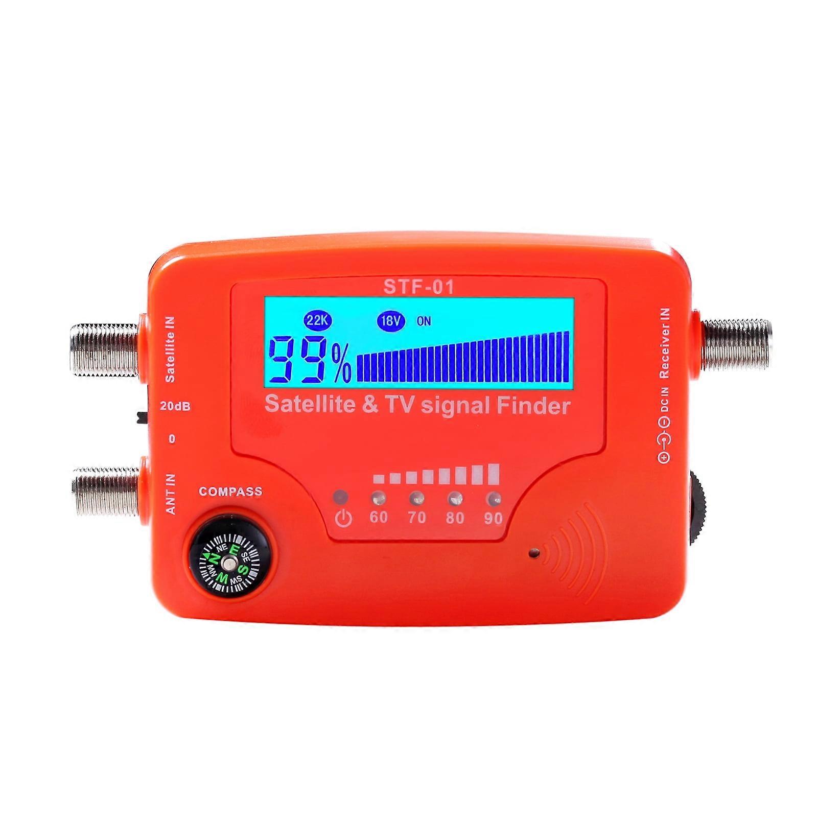 2 in 1 Satellite & TV Signal Finder with LCD, Compass, Alarm Buzzer - Portable Signal Strength Meter compatible with all satellite dishes