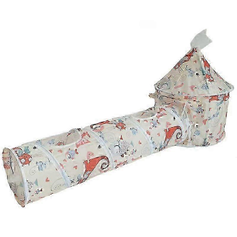 Cat Tunnel Tent Playhouse Set With Peek Holes, Foldable Cat Toy