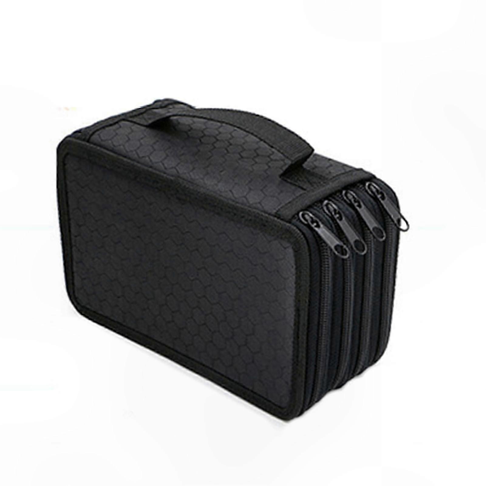 Large Capacity 72-Hole Pencil Case with Four Layers Solid Color Square Stationery Organizer