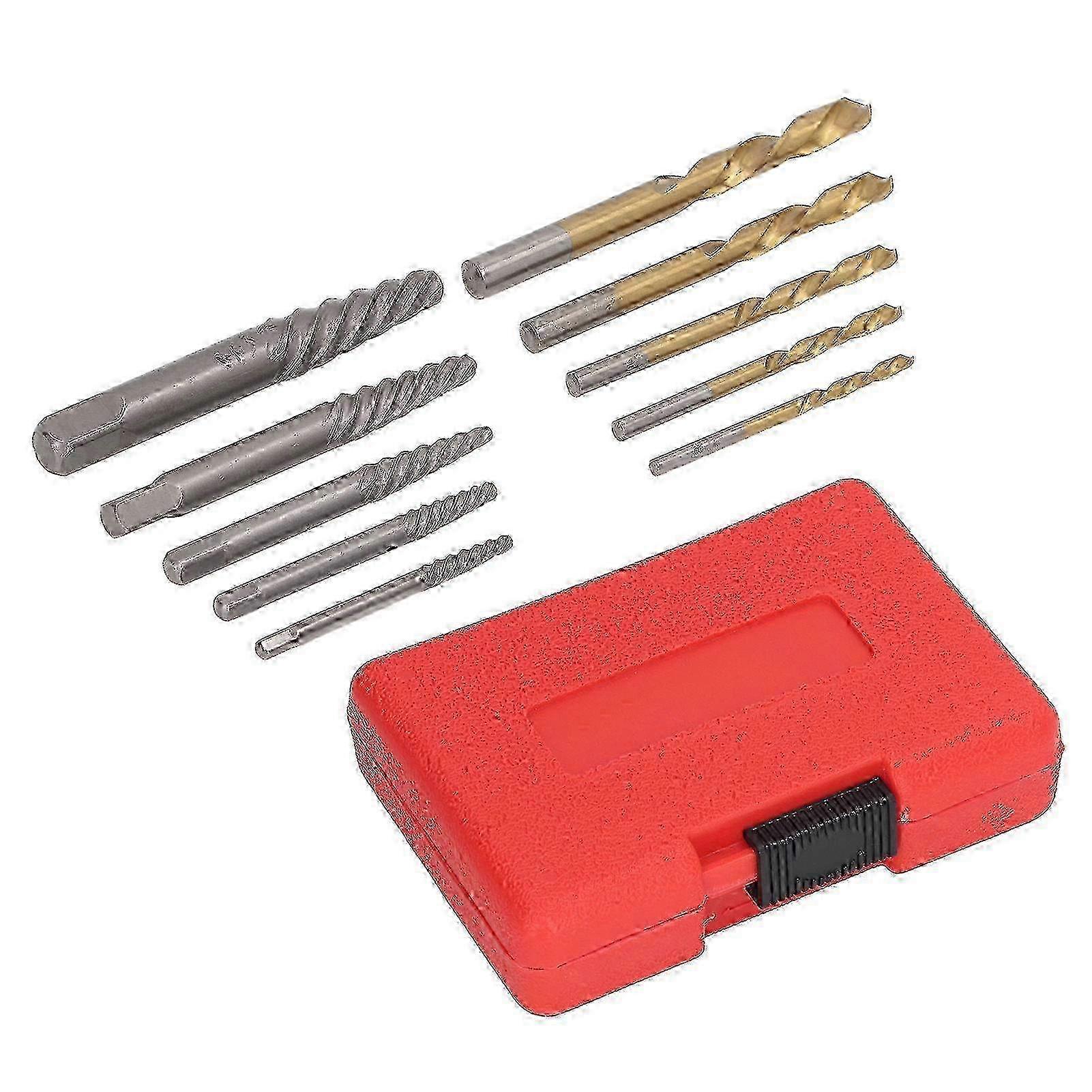 10PCS Screw Extractor Set Heavy Duty Bolt Extractor Set Left Hand Drill Bit for Removing Broken Bolt