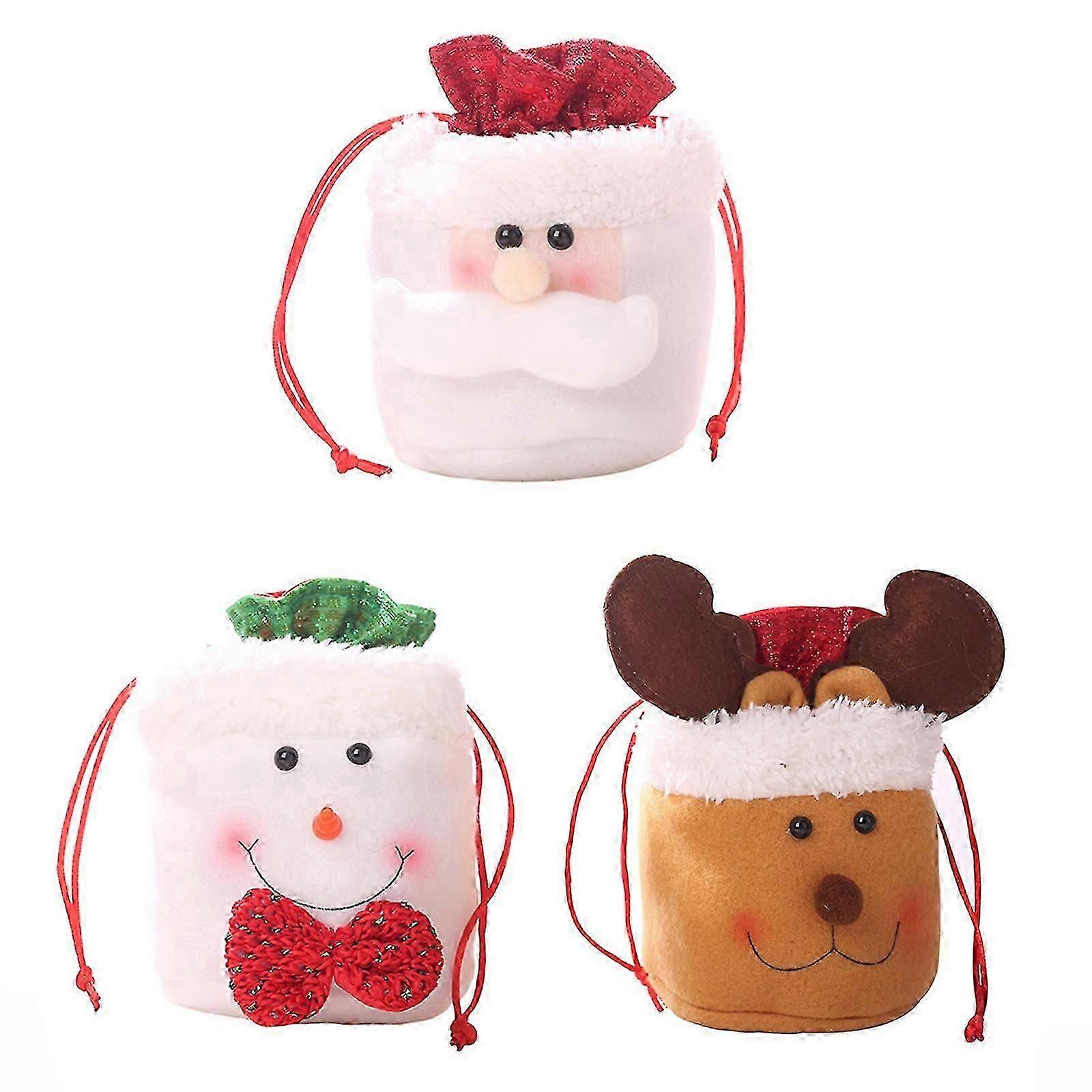 Christmas Candy Bag Christmas Gift Drawstring Strap Pocket