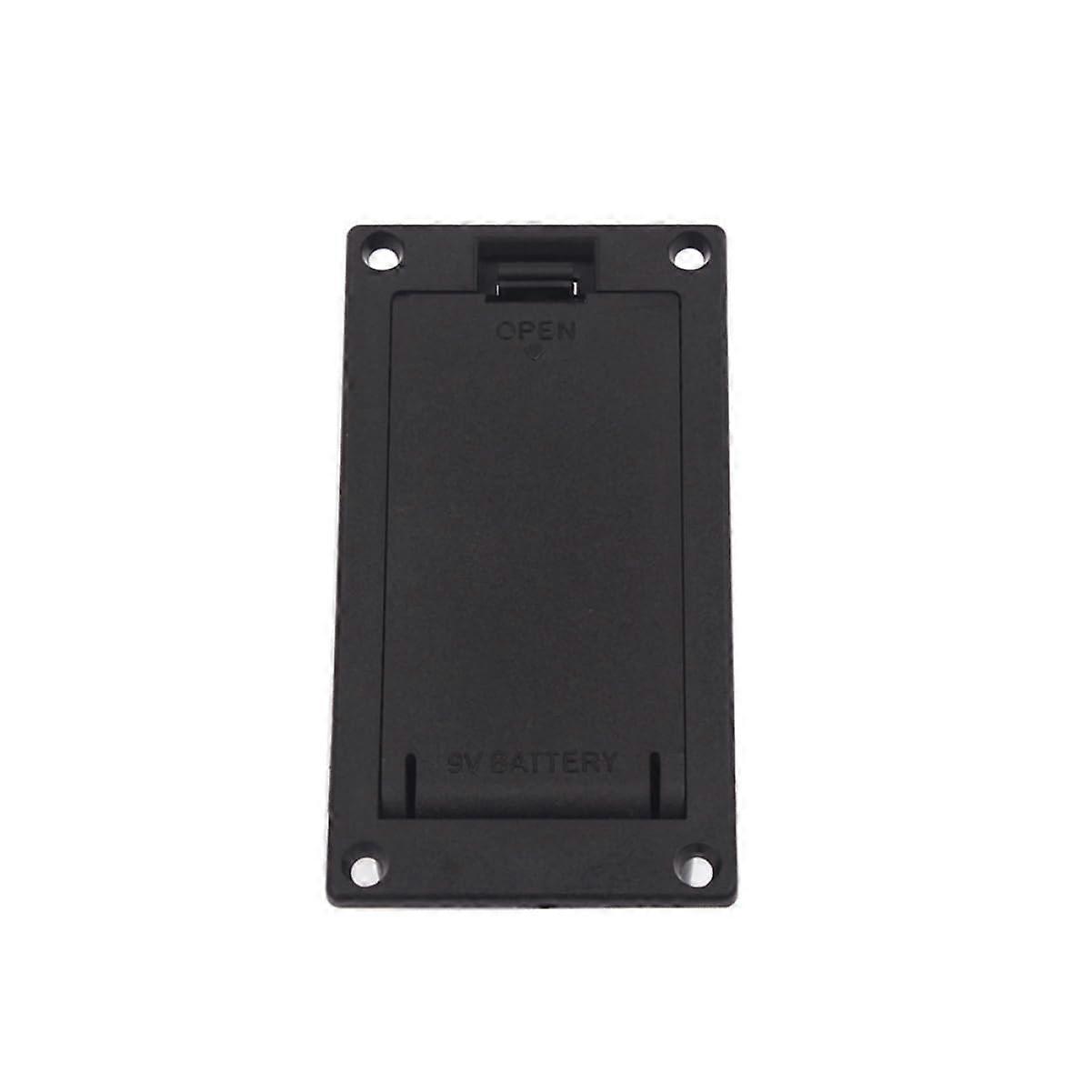 9V Battery Holder Case For Guitar And Bass Black Plastic Enclosure No Wires Single Unit Active Pickup Connection