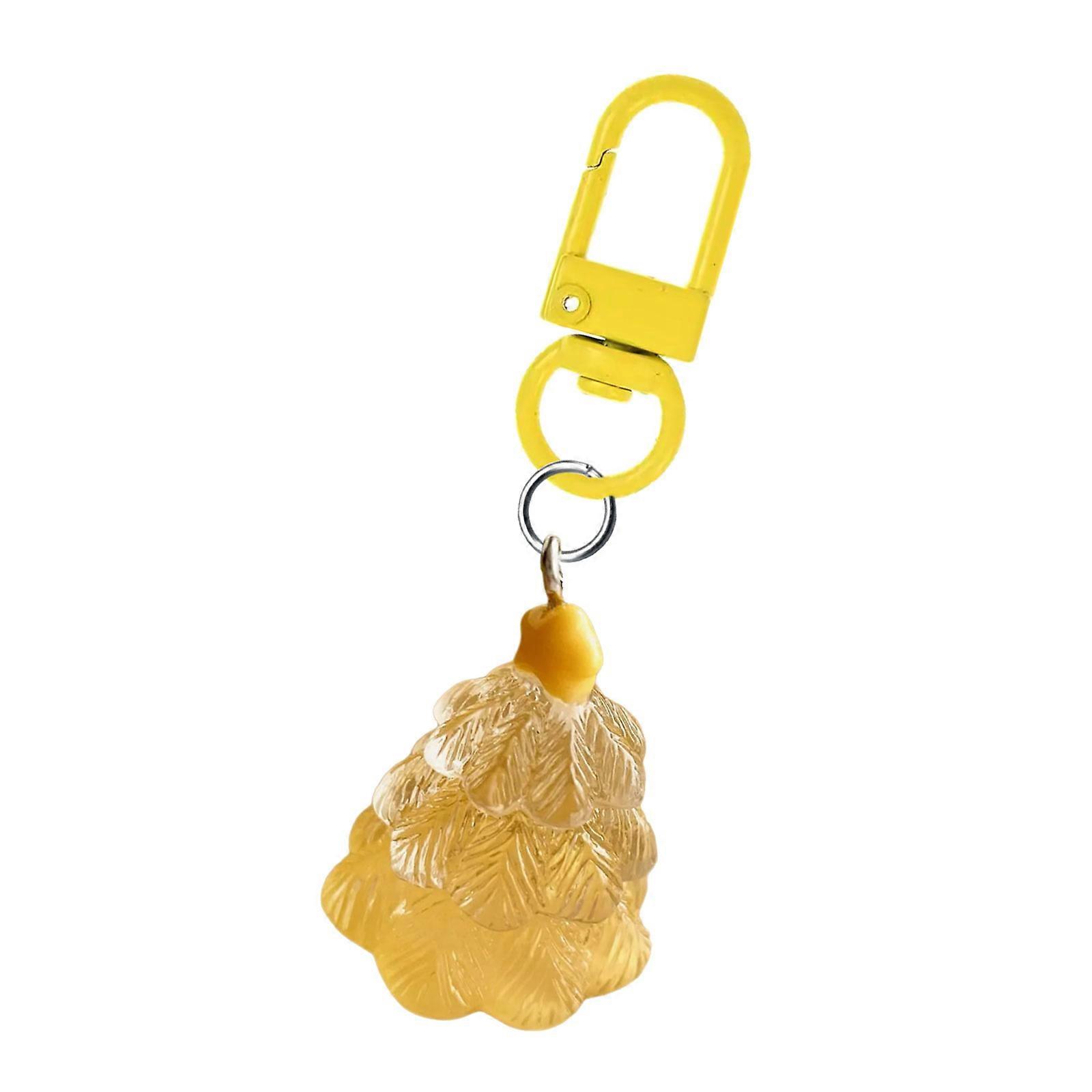 Multicolor Festival Resin Key Chain Christmas Tree Theme Everyday Use Keychain Handmade Bag Charm Keyring  Yellow