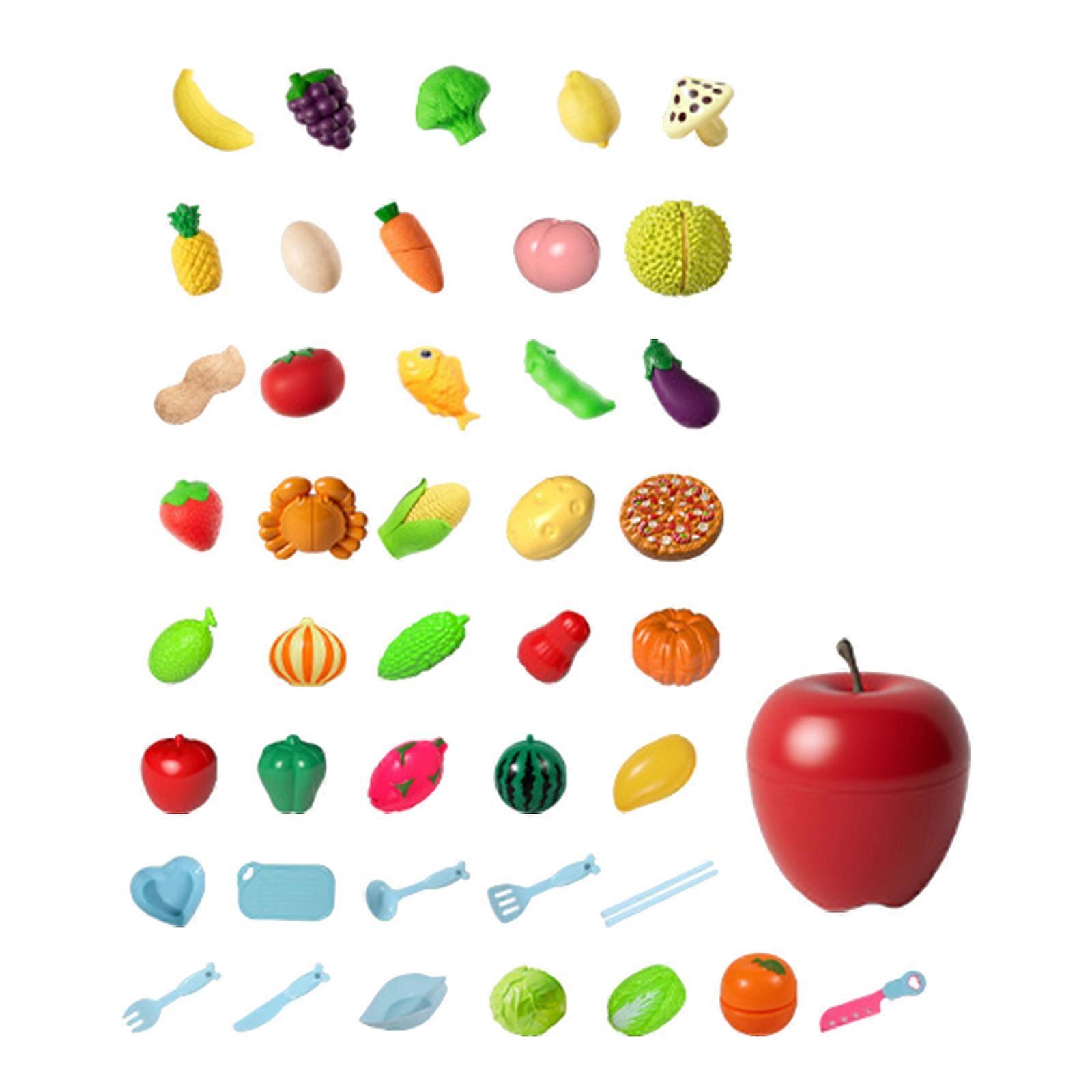 Pretend Play Kitchen Fruit Cutting Toy Develops Creativity And Hand Eye Coordination For Kids Interaction Playing Multicolor