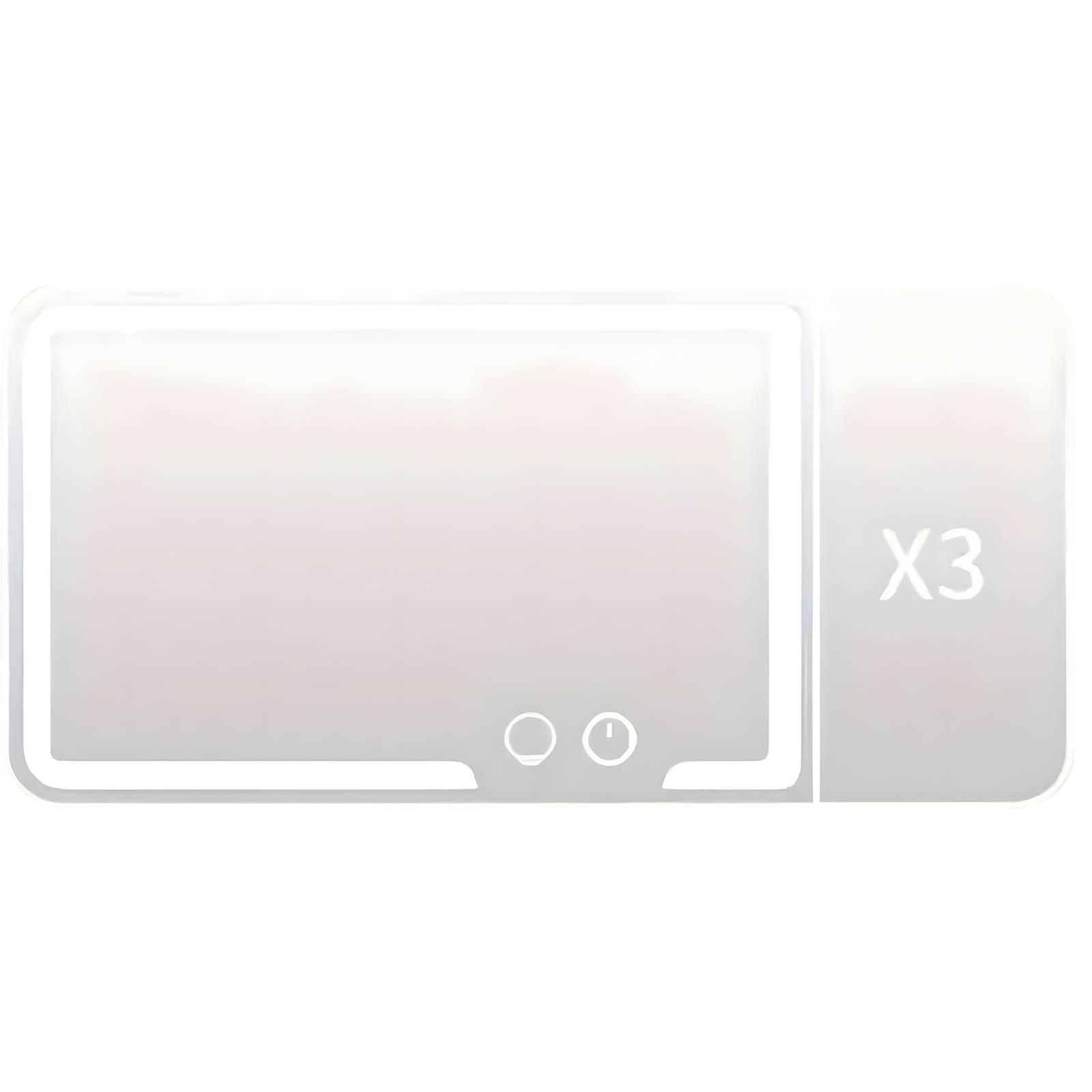 Rechargeable Car Makeup Mirror With Threefold Magnification 40 LED Light Beads 3 Color Temperatures Intelligent Touch Strap Mounted Multicolor