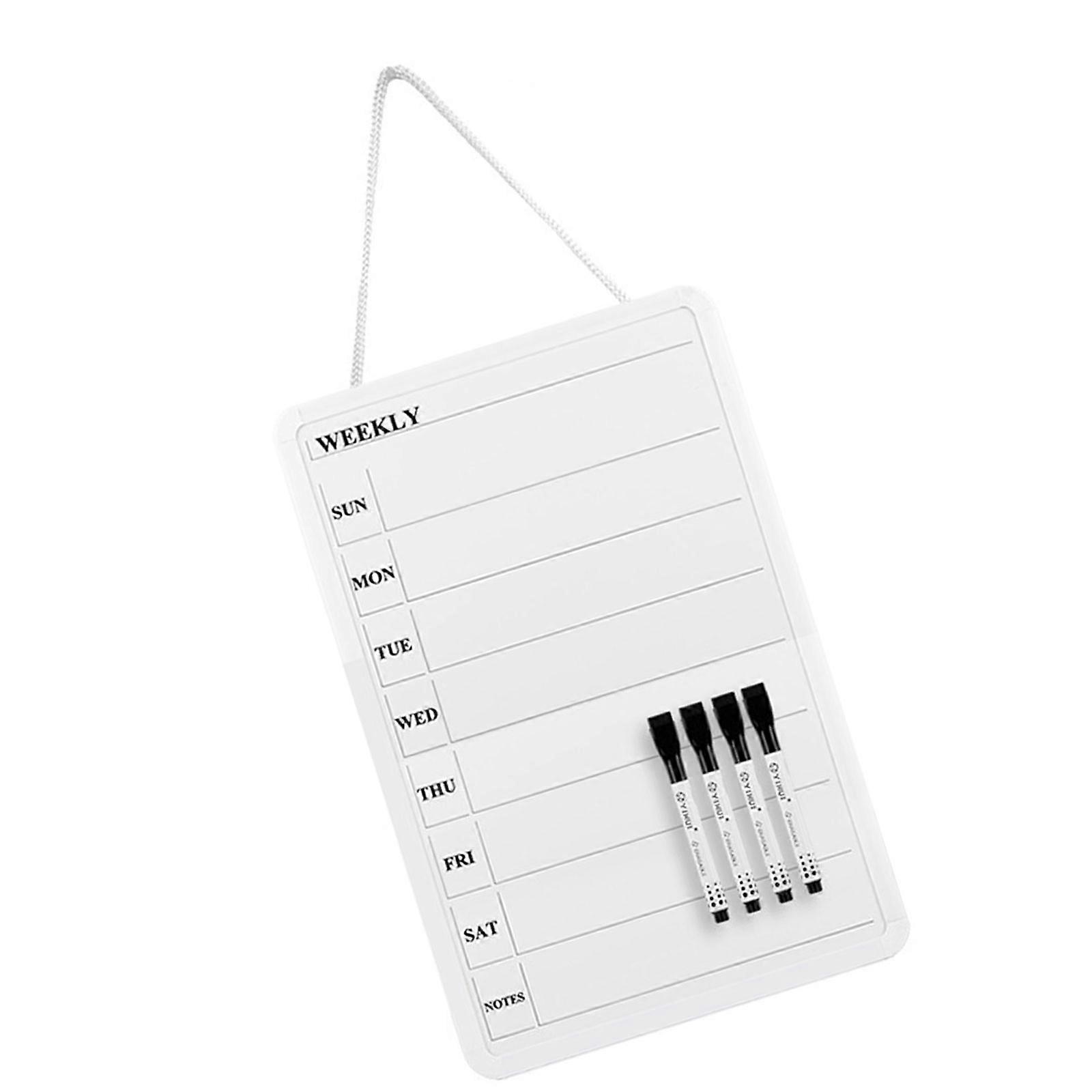 Wall Mounted Weekly Planner Double Sided Erasable Magnetic Whiteboard For Daily Weekly Scheduling Writing Drawing Multicolor
