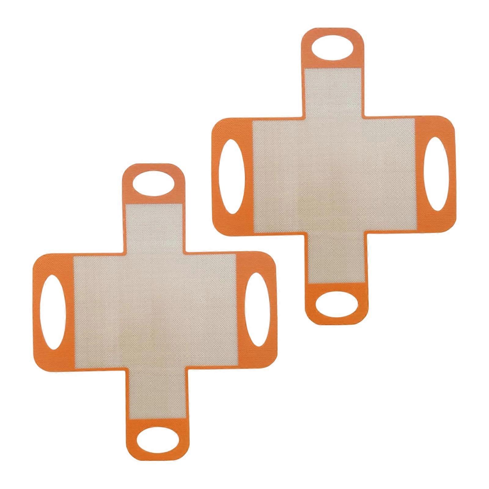 2Pieces Textured Nonstick Silicone Loaf Pan Liners with Handle Perfect for Sourdough Transfer & Oven to Freezer Use  Orange