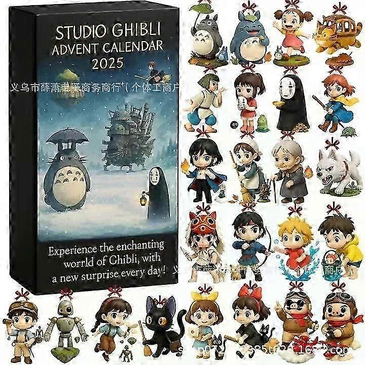 Νέο Κλασικό Studio Ghibli Anime Χριστουγεννιάτικο Ημερολόγιο Advent Φιγούρα Παιχνιδιού Συλλεκτικά Αντικείμενα Κινούμενων Σχεδίων Παράγωγα Αξεσουάρ Cosplay