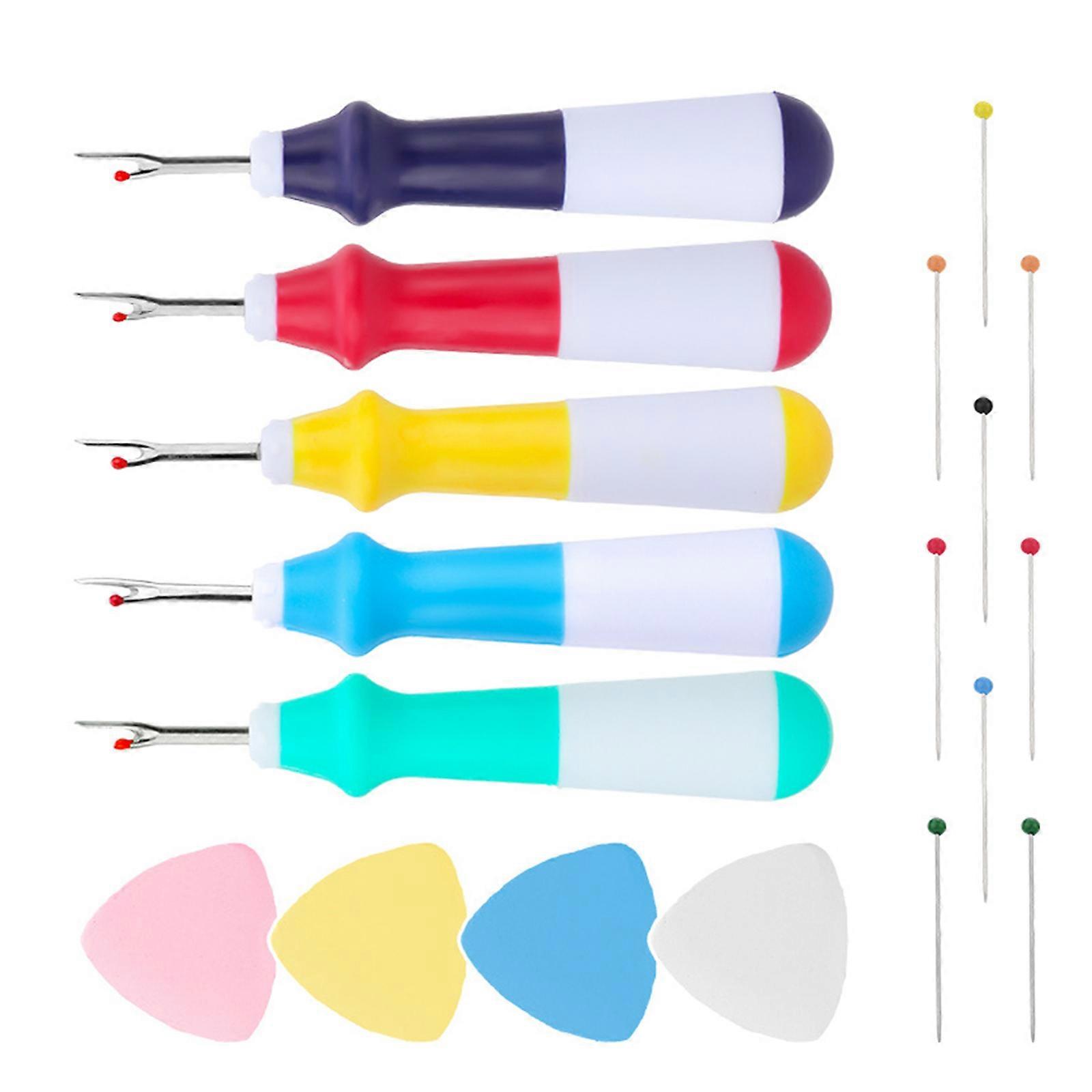 5 Set Stitching Thread Unpicker Seam Rippers Sewing Pins Thread Remover Tool Tailors Chalk Sewing Tool Multicolor