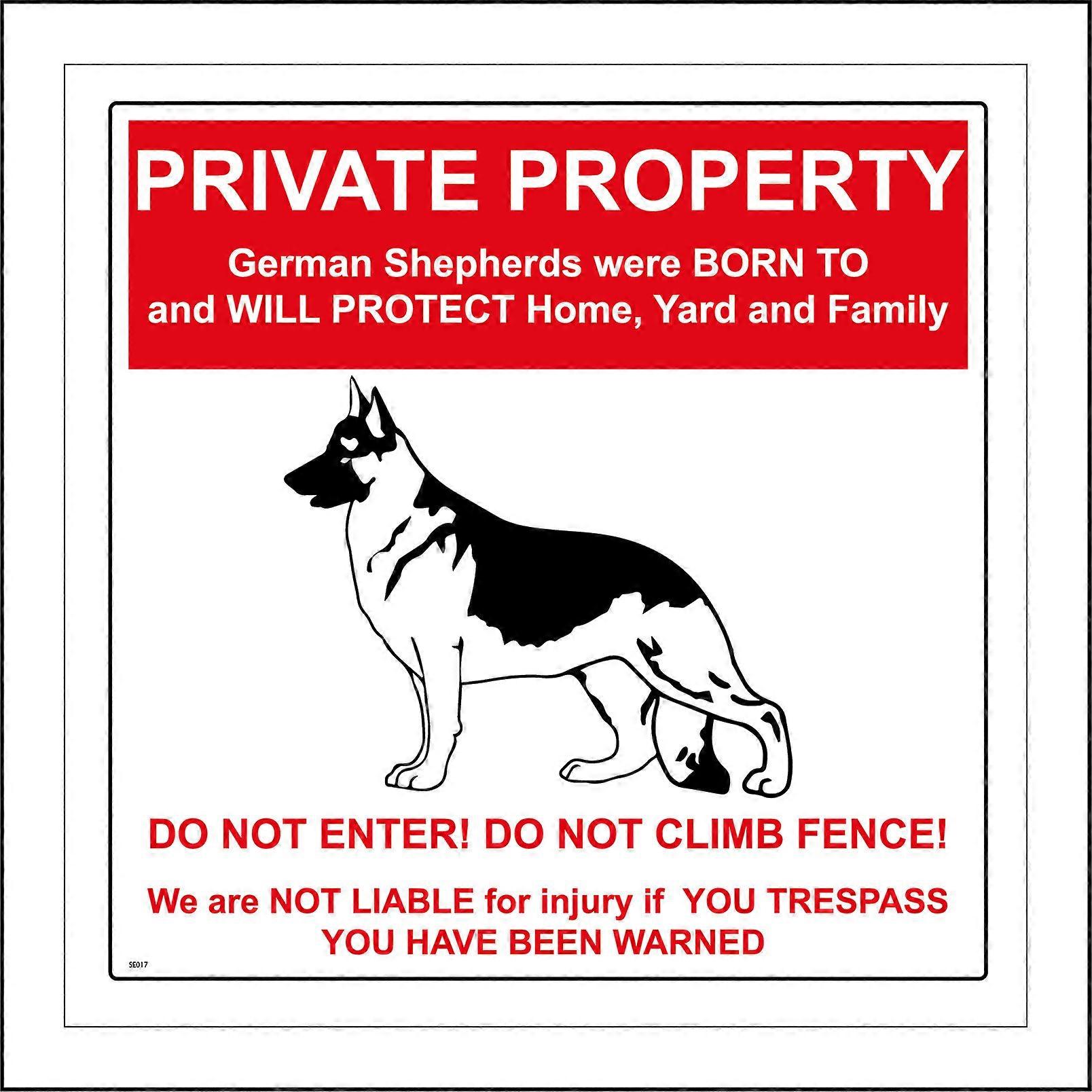 SE017 Private Property  Sign with Dog
