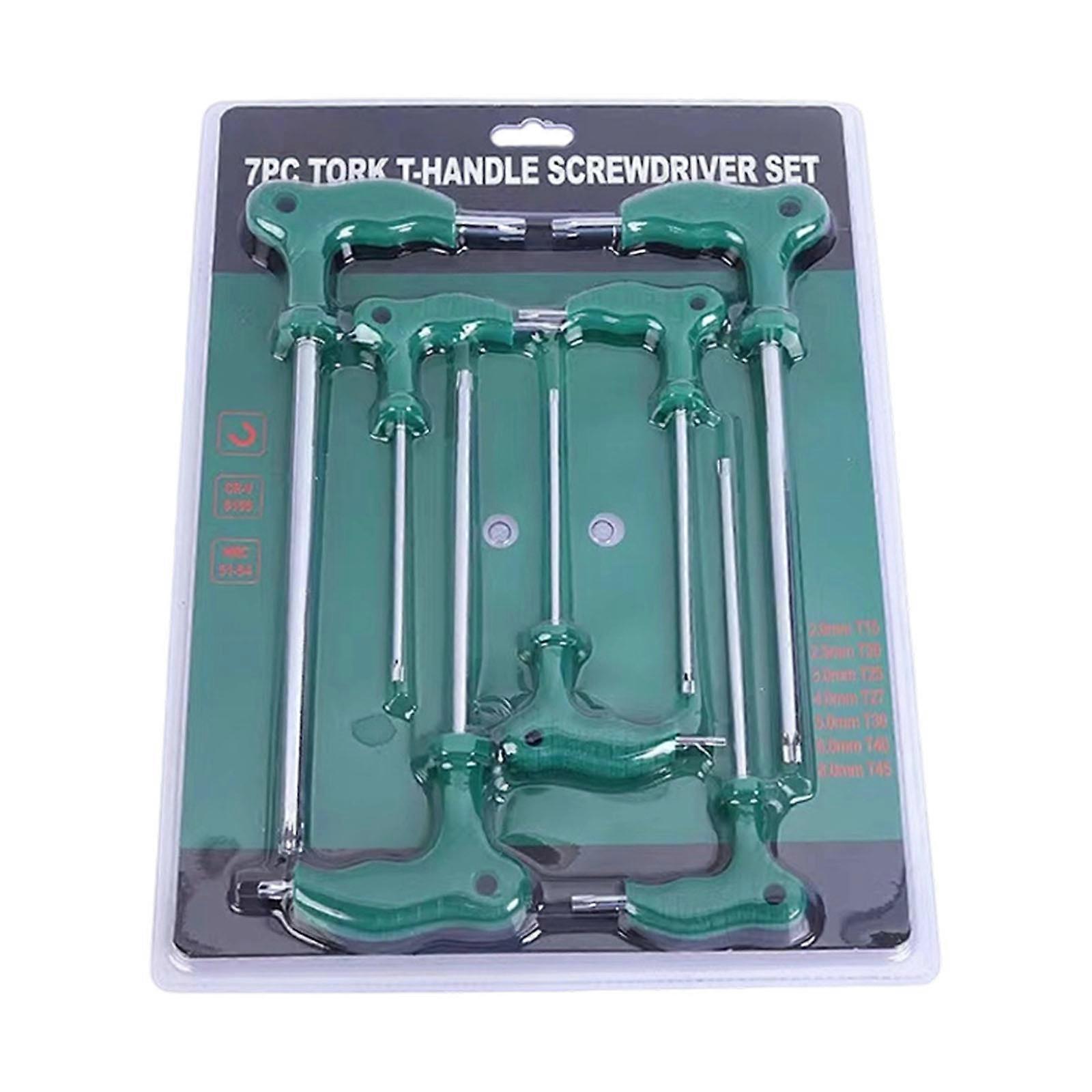 7 Piece T Handle Key Set  Ergonomic Grip Mirror  for  Repair Multicolor