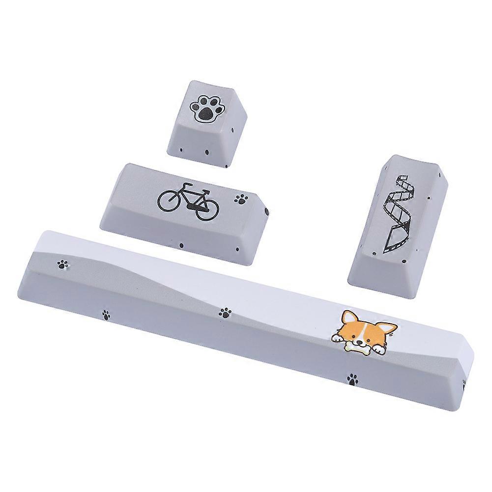 Little Gray Dog Pattern Mechanical Keyboard Keycaps Kits SpaceEScEnterNumpad Enter Key Caps(Little Gray Dog Pattern, 4Pcs )