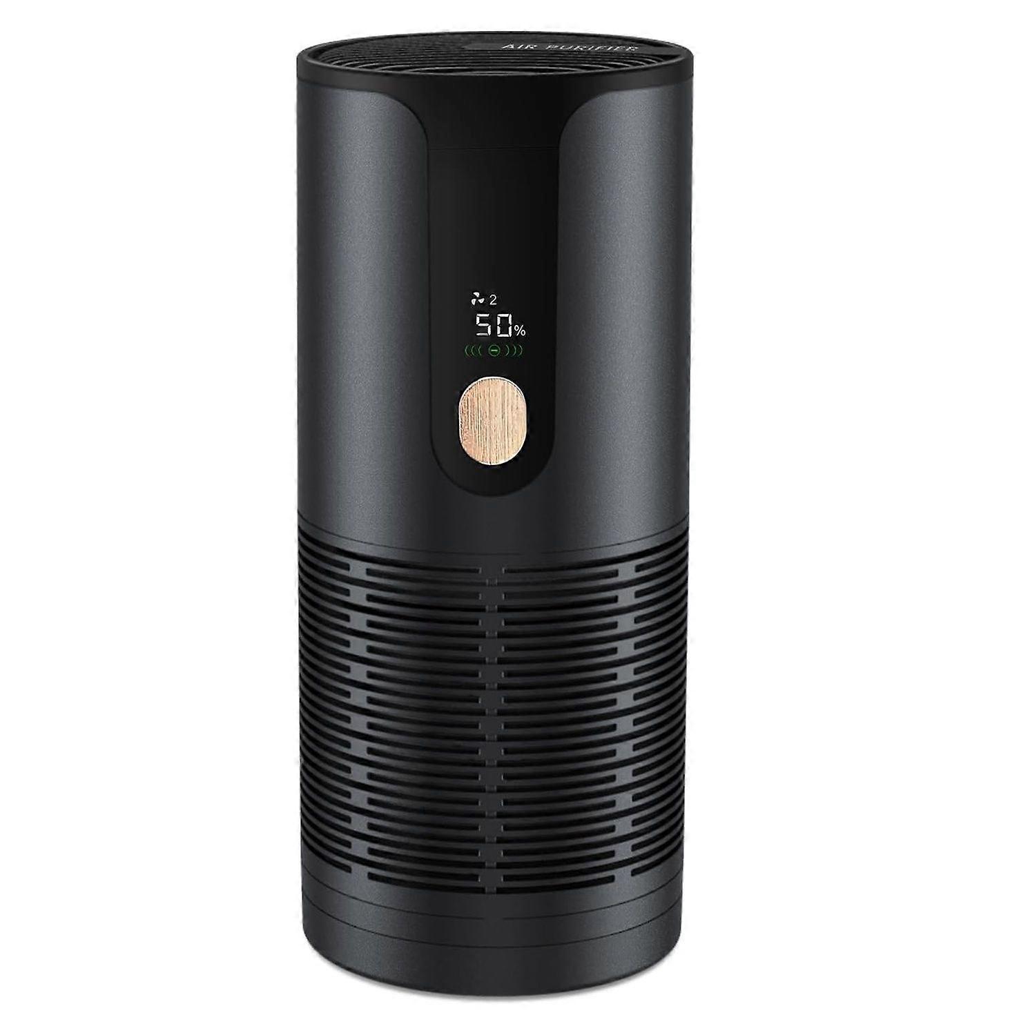 Mini Car Air Purifier-4 Layer Filtration & LCD Display,15dB Quiet,Cordless True Portable