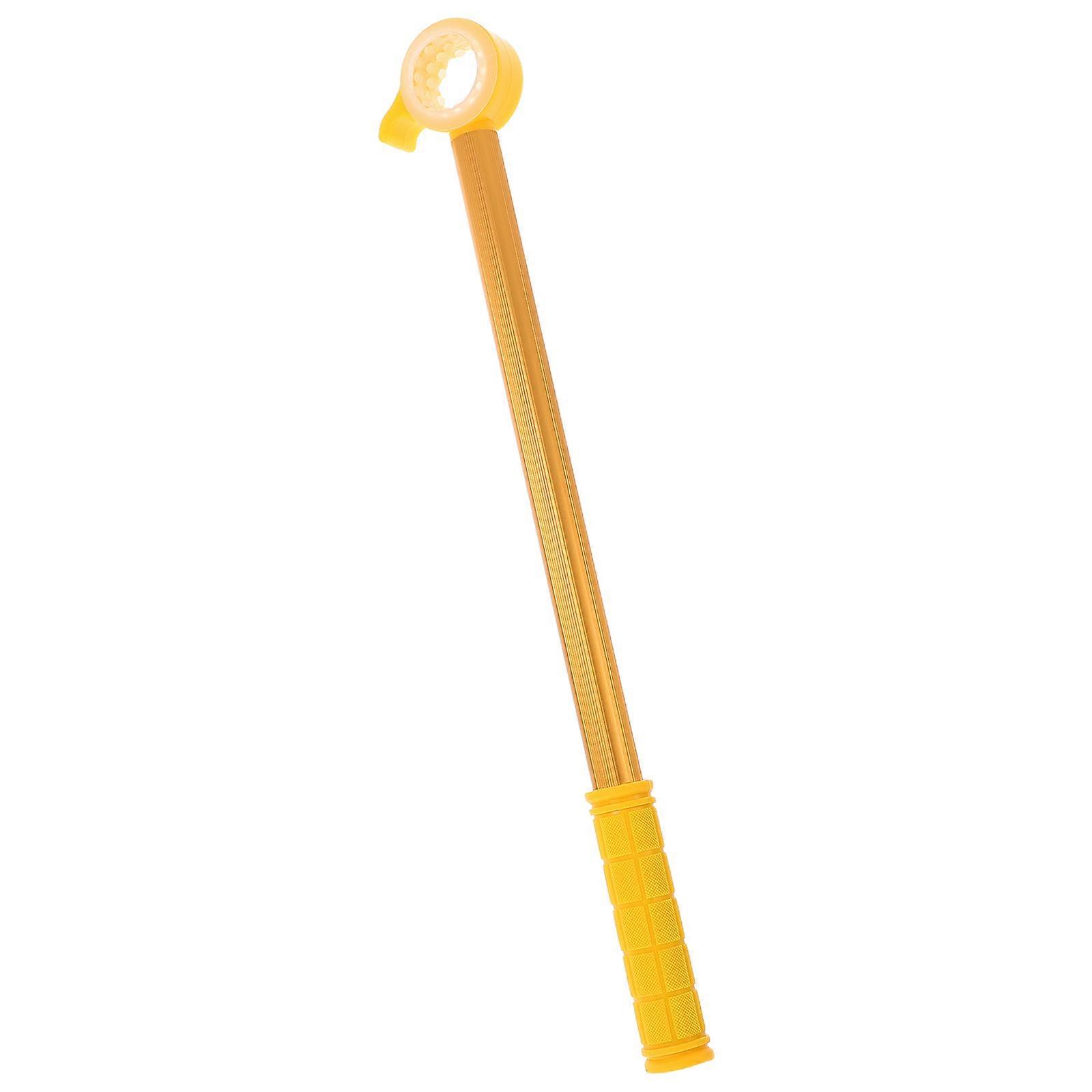 Handle Rod For Curtains Extension Pole Blinds Wand Replacement With Hook And Handle For Office Use Yellow Aluminum Alloy Simple Design 1Pack