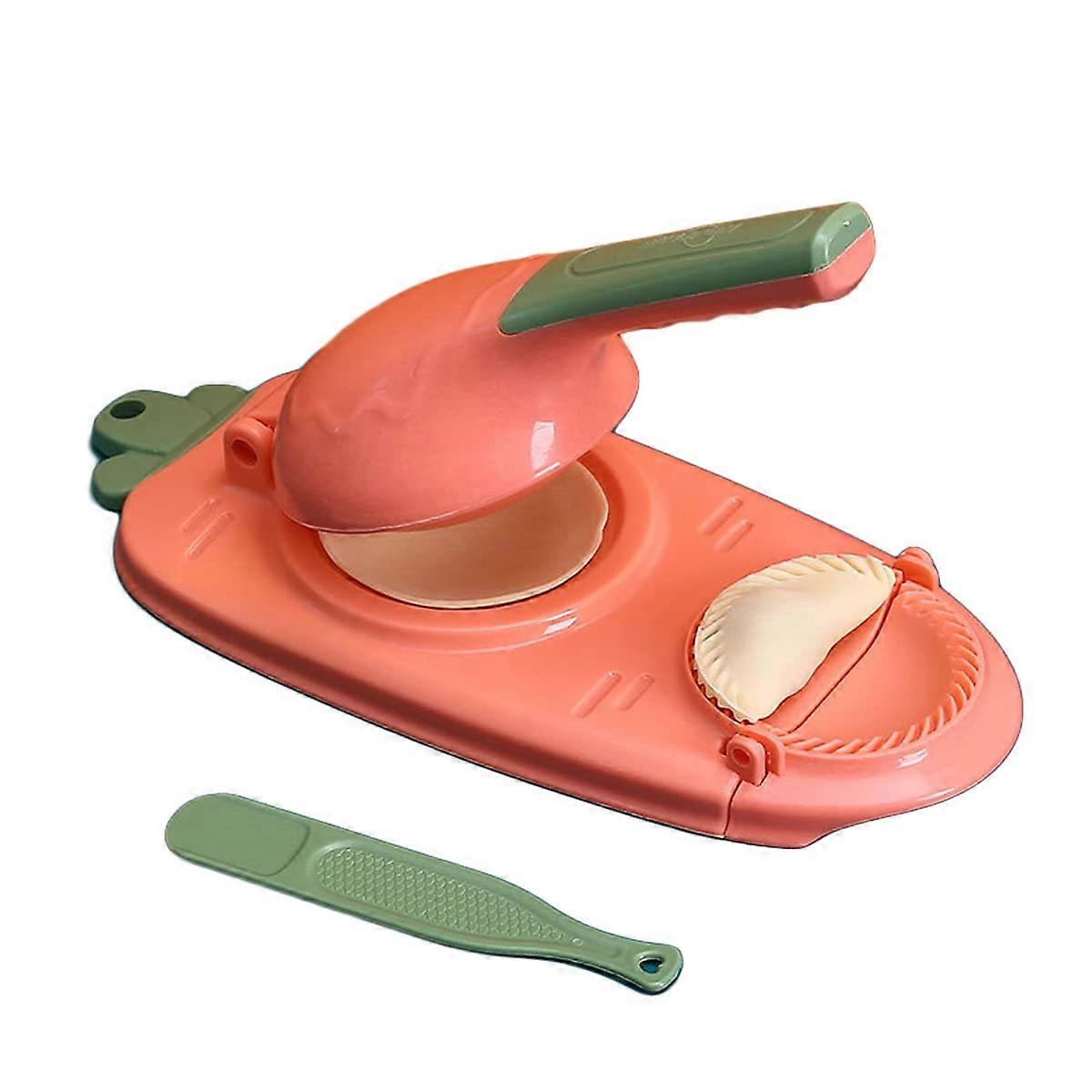 2 in 1 Dumpling Maker and Skin Press Tool for Fast Home Cooking, Pink Dumpling Mold