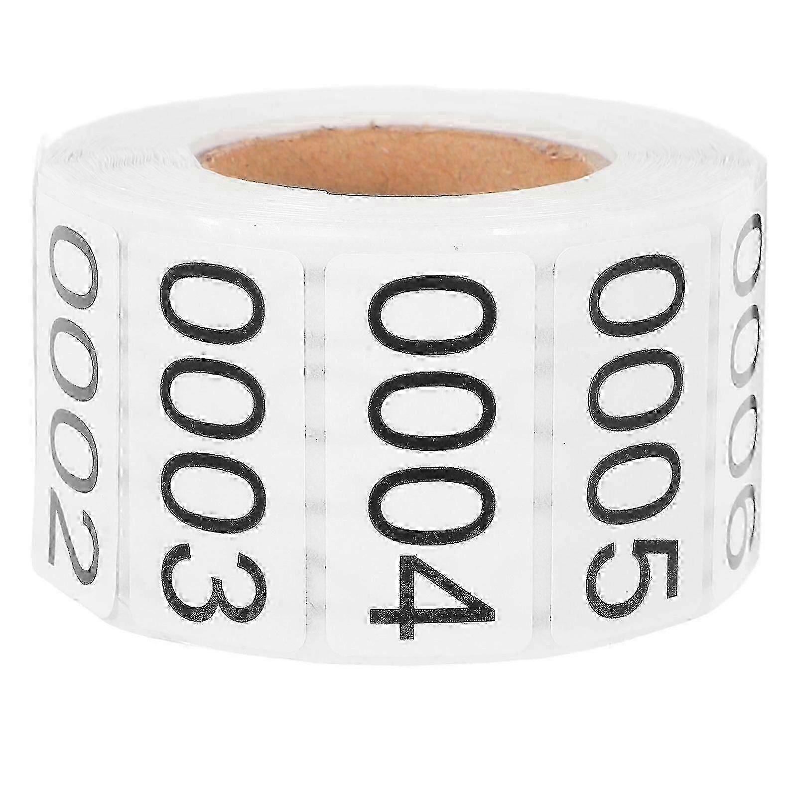 1 Roll Consecutive Number Labels 0001-1000 Marker Stickers Rectangular Adhesive Numbers for Inventory Management File Organization