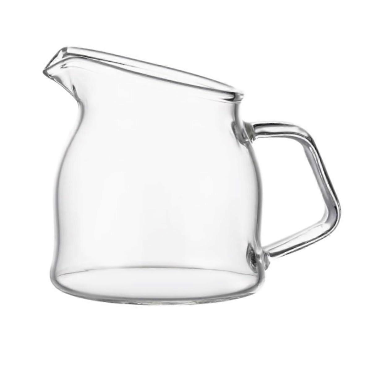 Glass Milk Jug and Gravy Boat with Precision Spout Heat Resistant Handle for Hot or Cold Drinks