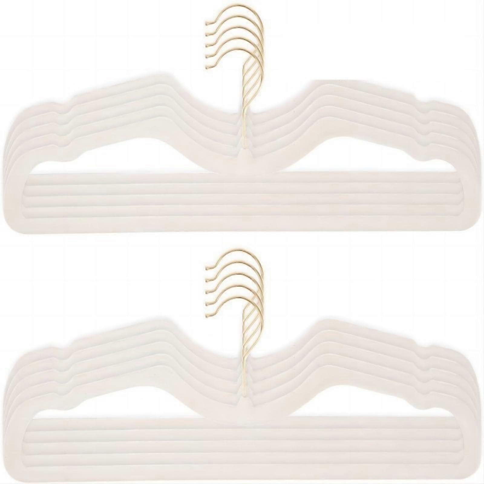 50 Pack Velvet Hangers with Short Neck – Space Saving NonSlip Clothes Hangers with 360° Swivel Hook, White Ultra Thin Design