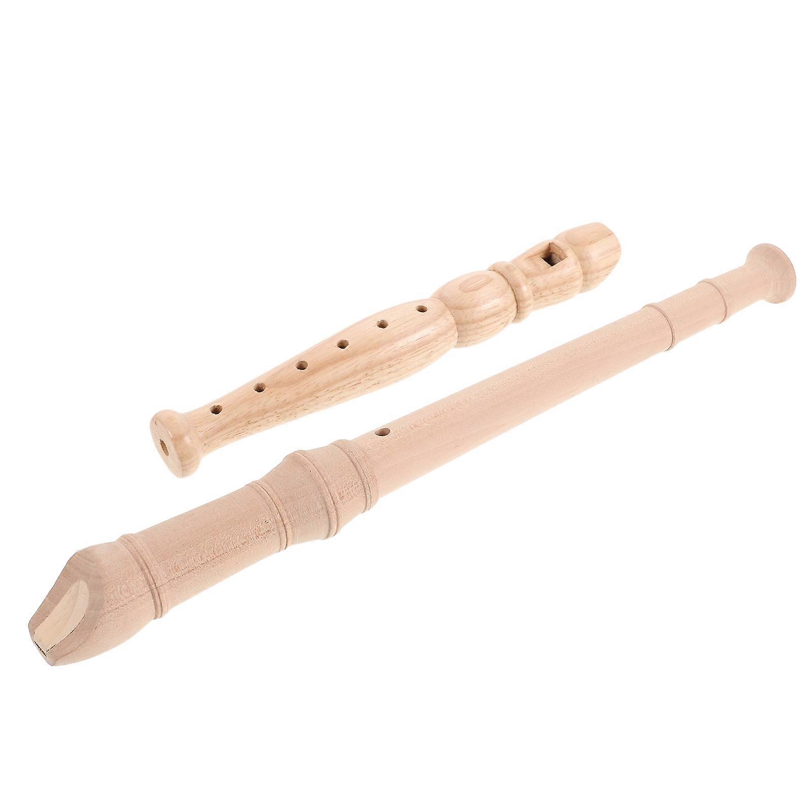 Beige Wood 8Hole Soprano Recorder Instrument for Kids with Dual Design Compatibility and Precise Tuning
