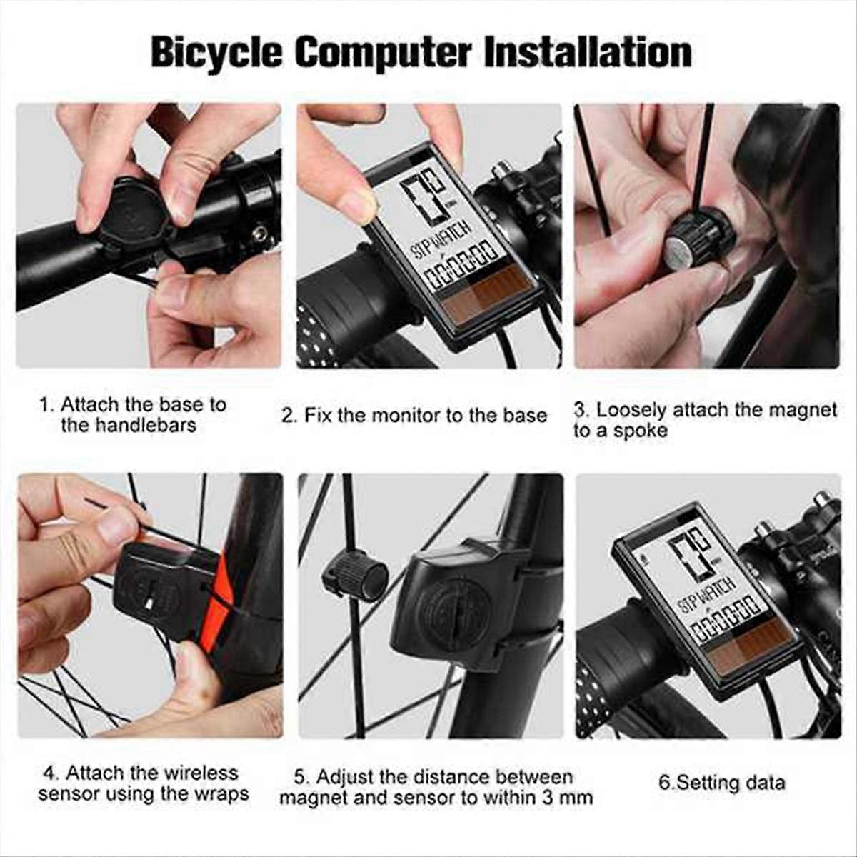  Bike Speedometer Odometer Cycling Accessories white light