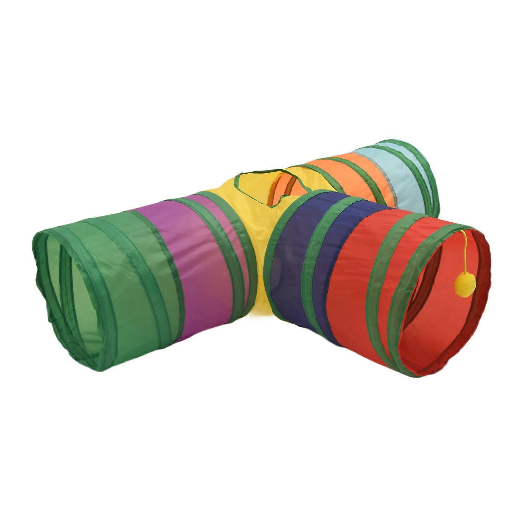 Bunny Tunnels & Tubes Collapsible 3 Way Bunny Hideout Small Animal Activity Tunnel Toys for Dwarf Rabbits Bunny Kitty