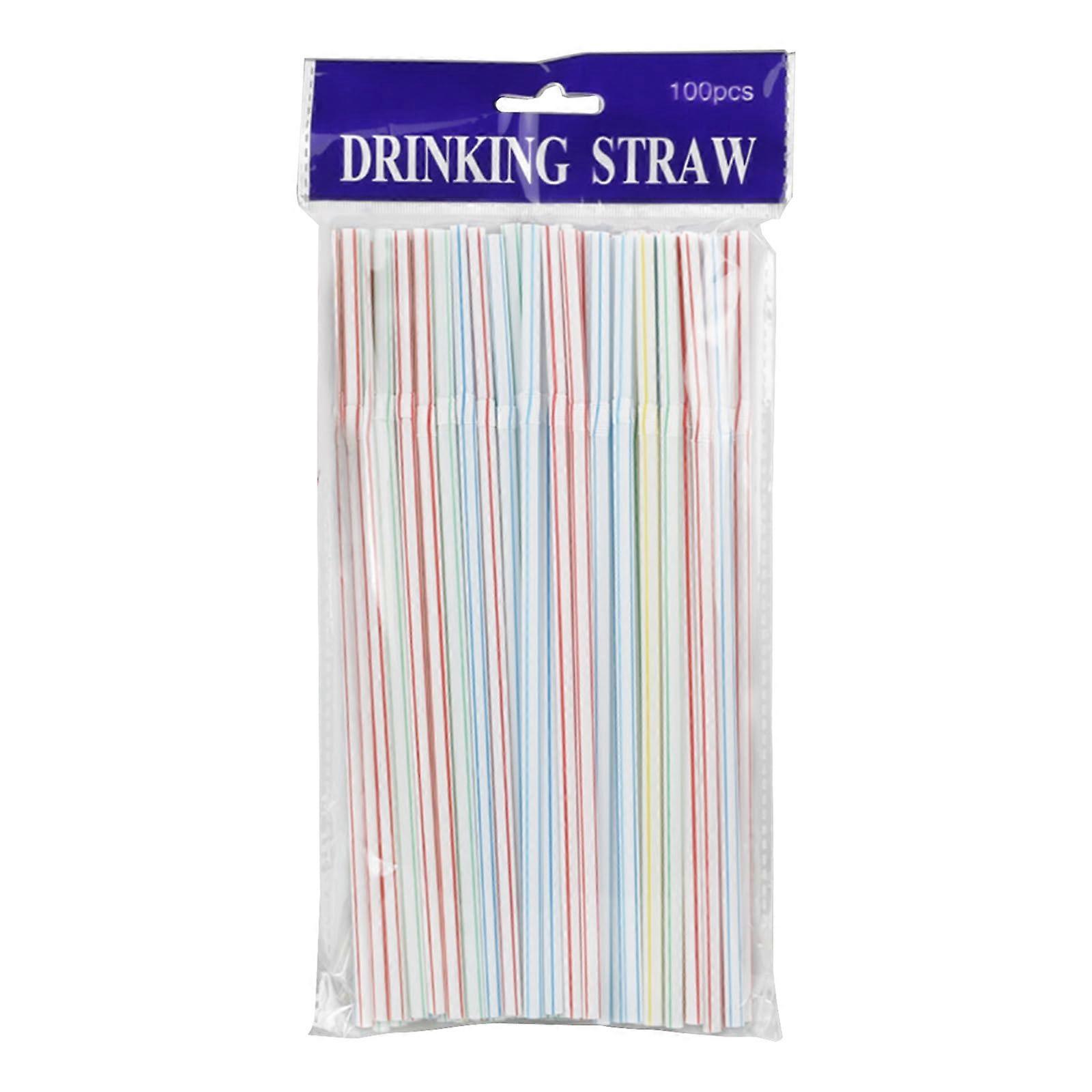 Disposable Flexible Drinking Straws Pack of 100 Assorted Vibrant Colors for Parties and Events