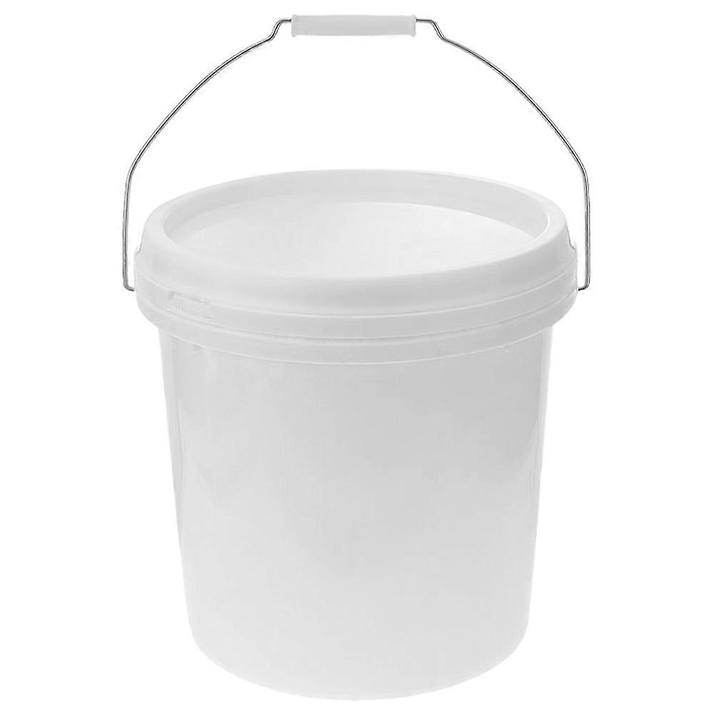 White Plastic Round Bucket with Lid for Storage 14L Paint Bucket