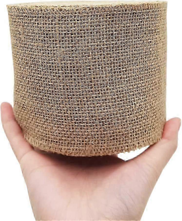 4" Natural Burlap Fabric Roll 10 Yards Jute Ribbon for Gift Wrapping Projects