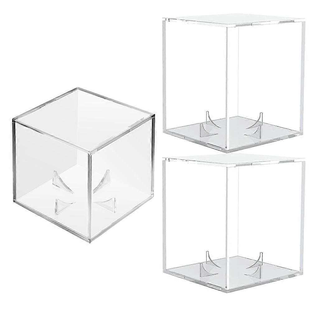 8.00X8.00X8.00CM Clear Baseball Display Holder Storage Case For Collectors And Fans 3Pcs Signature Protection Feature