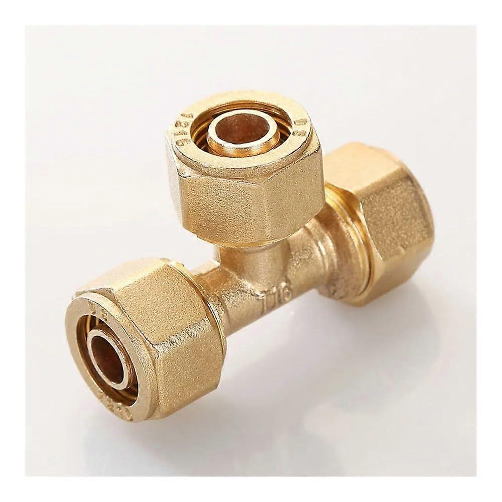 Brass Compression Tee Pipe Fitting 1216 1418 1620 2025 2632 Equal Reduced Aluminum for Floor Heating 2025-1620 Reducer