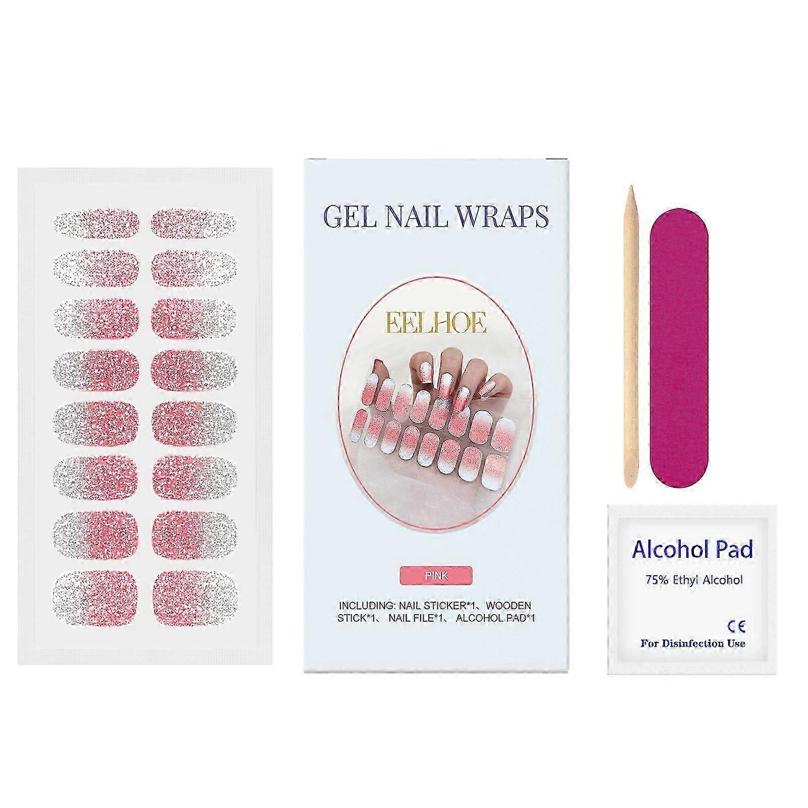 Soft Gel Nail Sticker Set (Shiny Pink)